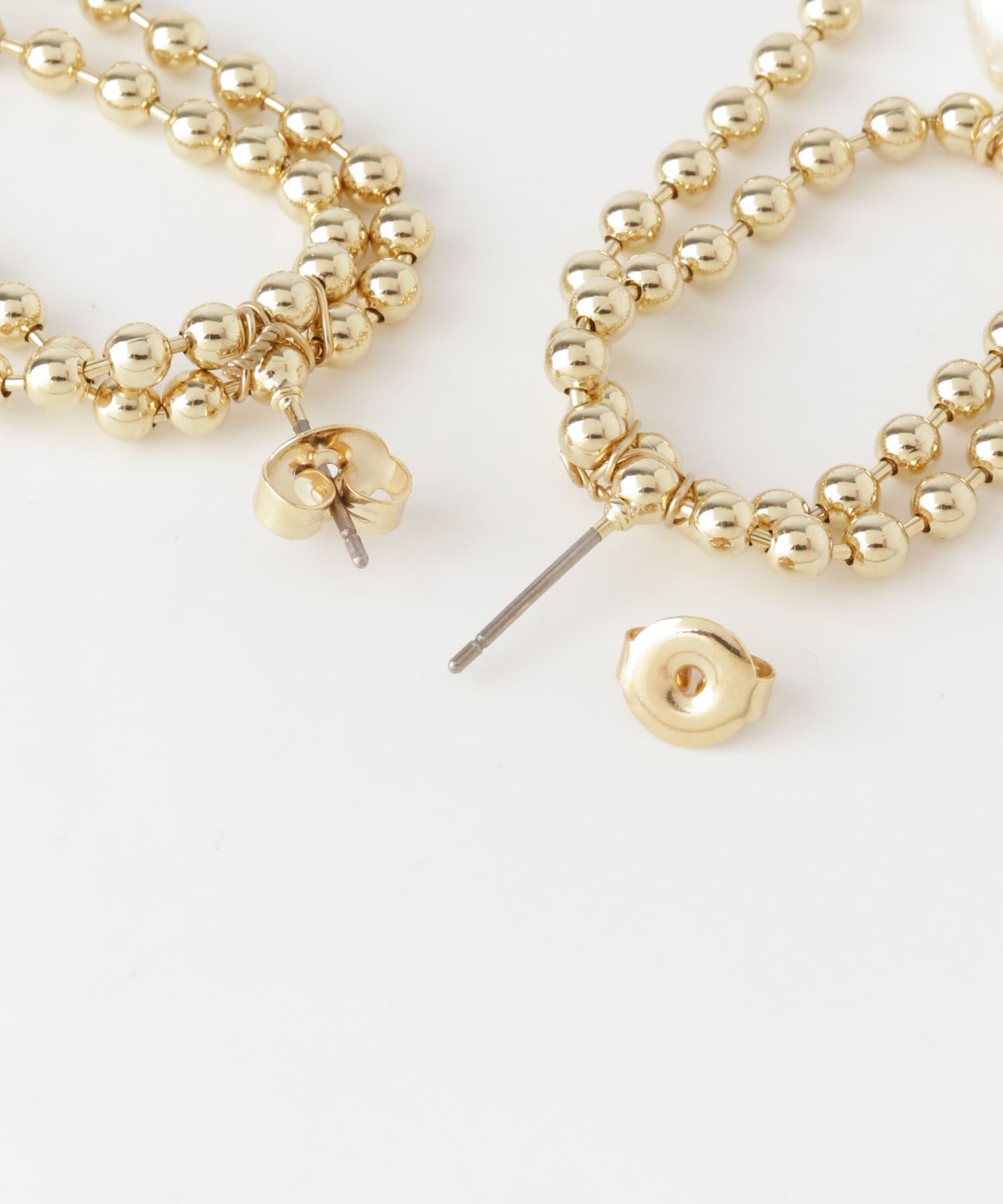 SMELLY「ボールチェーンパールポイントピアス」|ピアス|