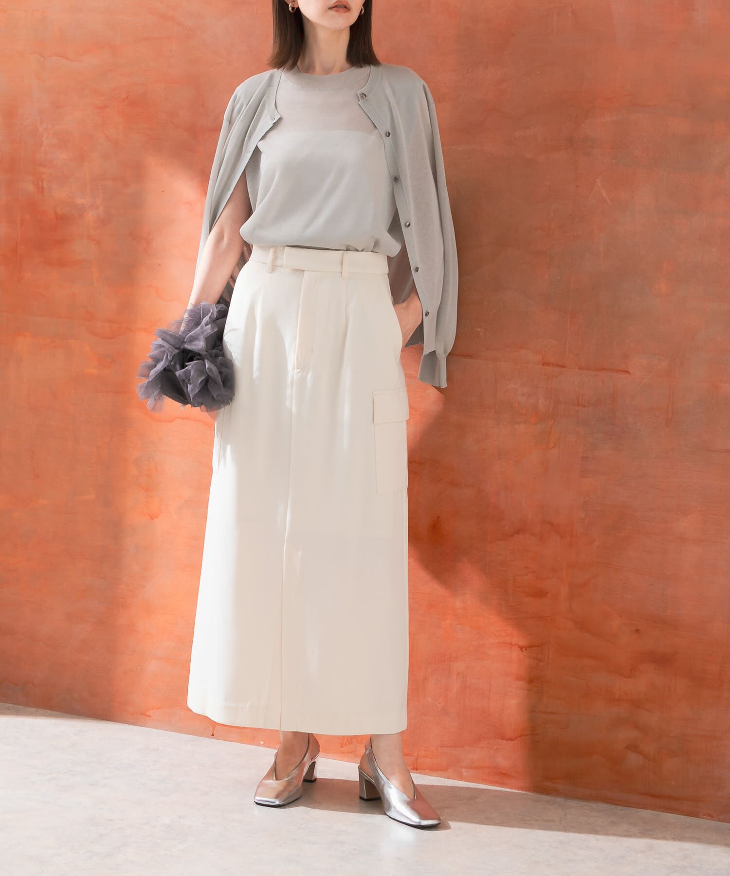 URBAN RESEARCH ROSSO「ストレートカーゴスカート」|スカート|アイボリー