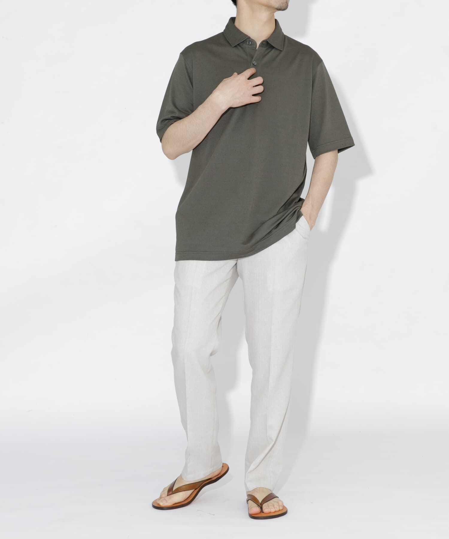 URBAN RESEARCH ROSSO「『WEB限定』『XLサイズあり』 リネン混カノコポロシャツ」|ポロシャツ|