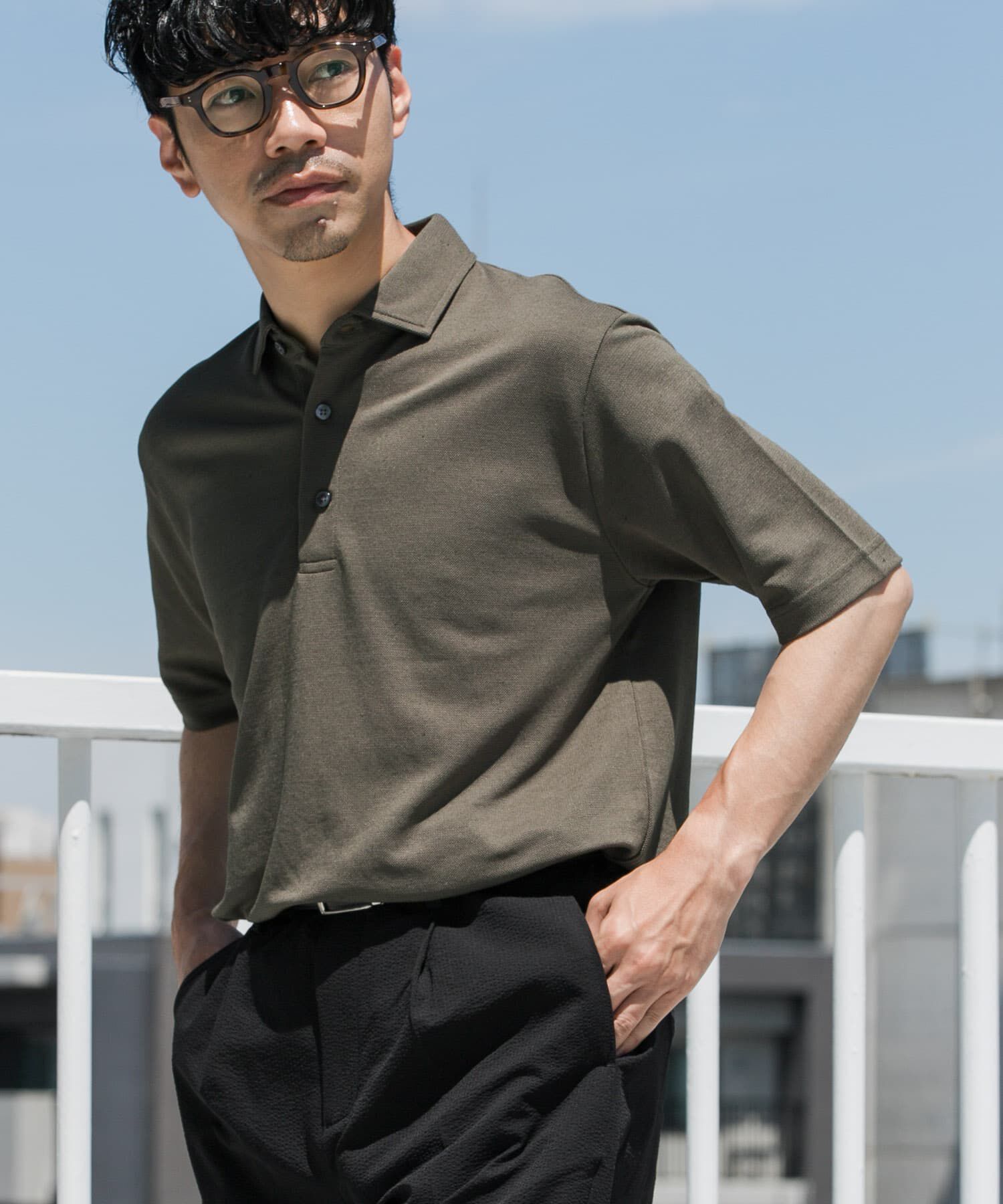 URBAN RESEARCH ROSSO「『WEB限定』『XLサイズあり』 リネン混カノコポロシャツ」|ポロシャツ|