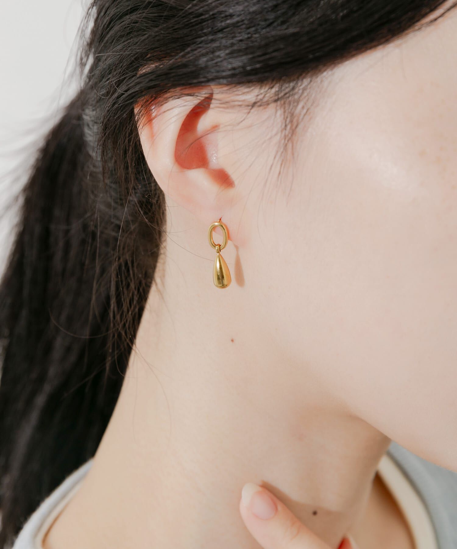 SMELLY「ステンレスドロップメタルピアス」|ピアス|