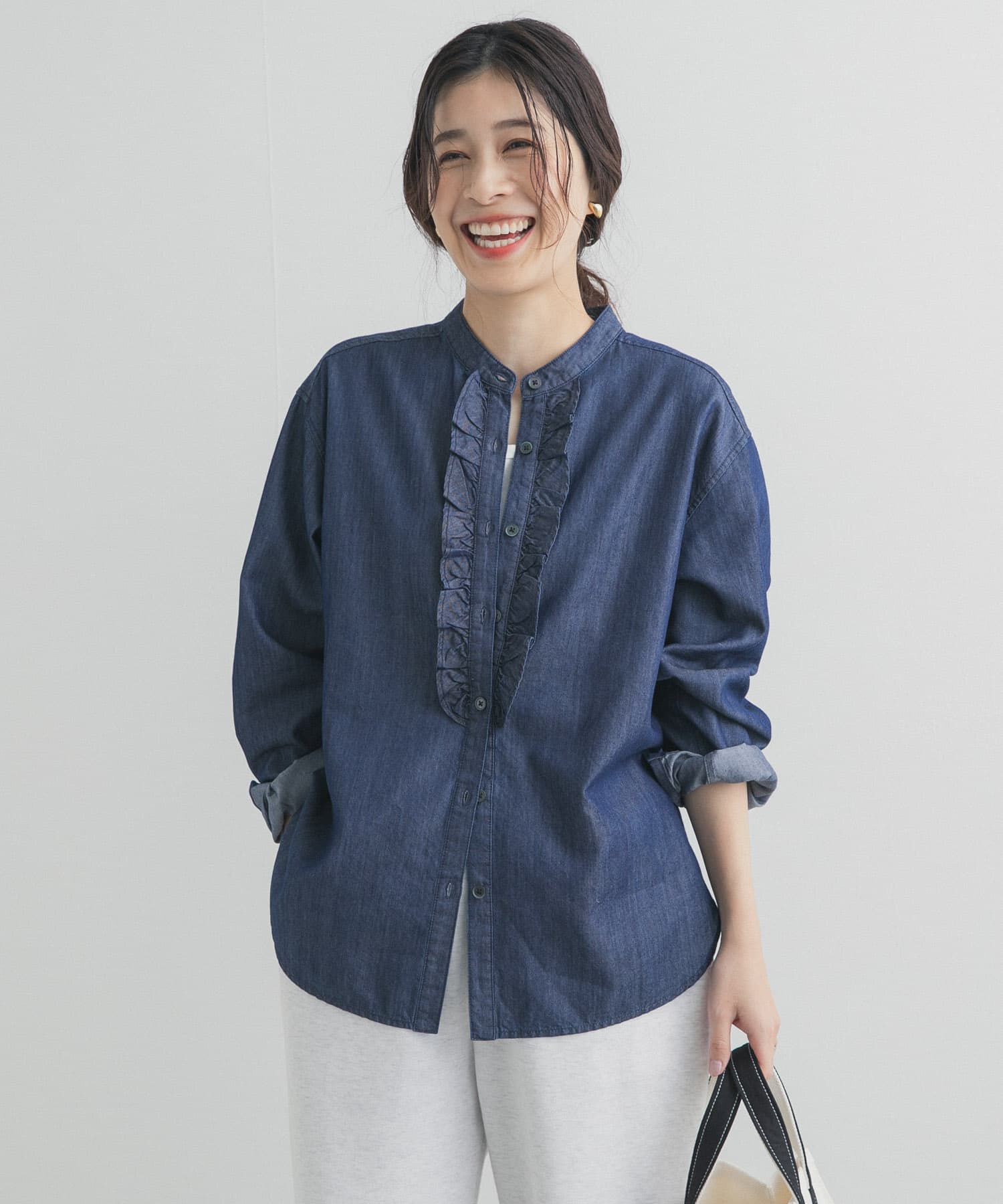 URBAN RESEARCH DOORS「フロントフリルシャツ」|シャツ・ブラウス|