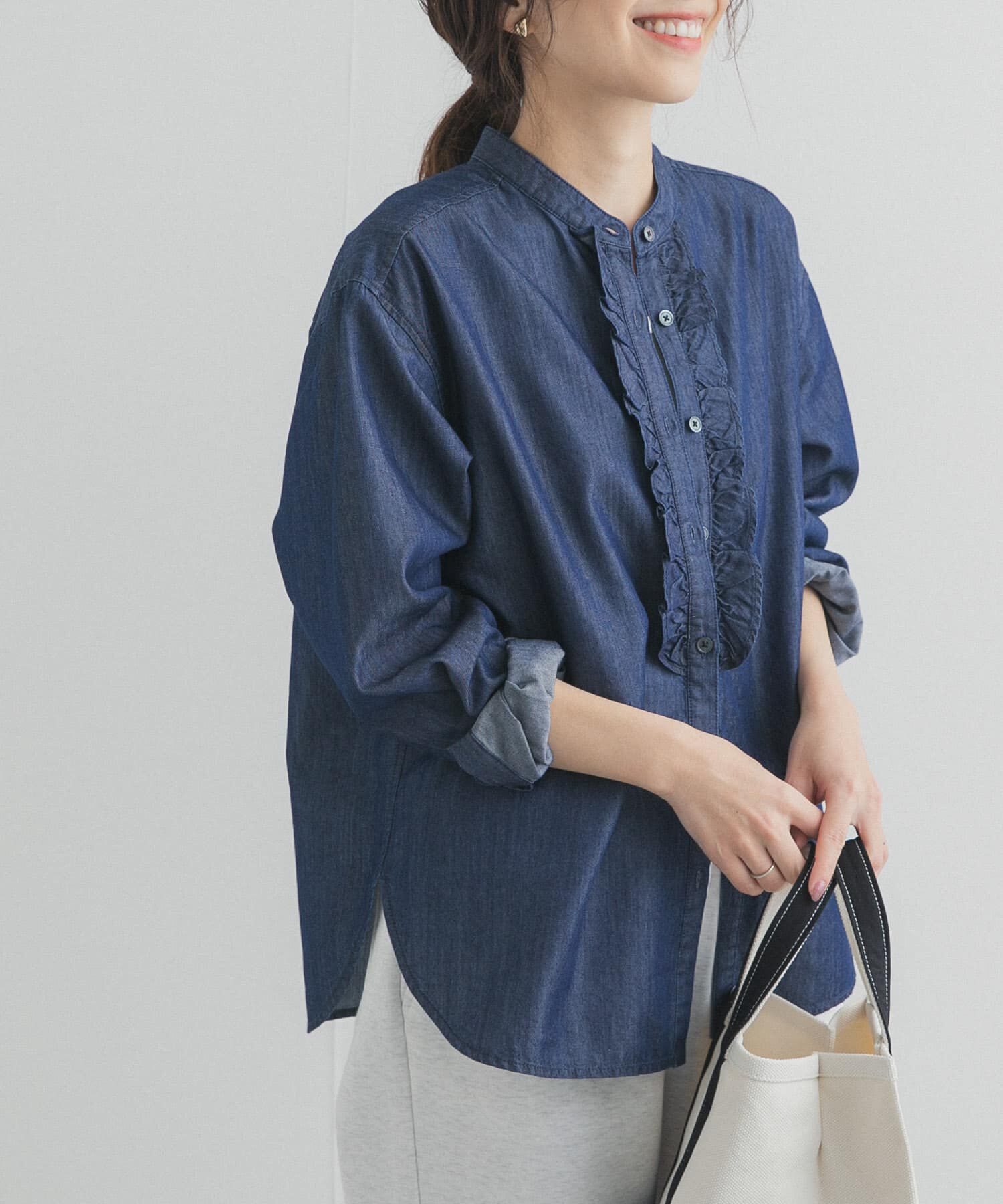 URBAN RESEARCH DOORS「フロントフリルシャツ」|シャツ・ブラウス|