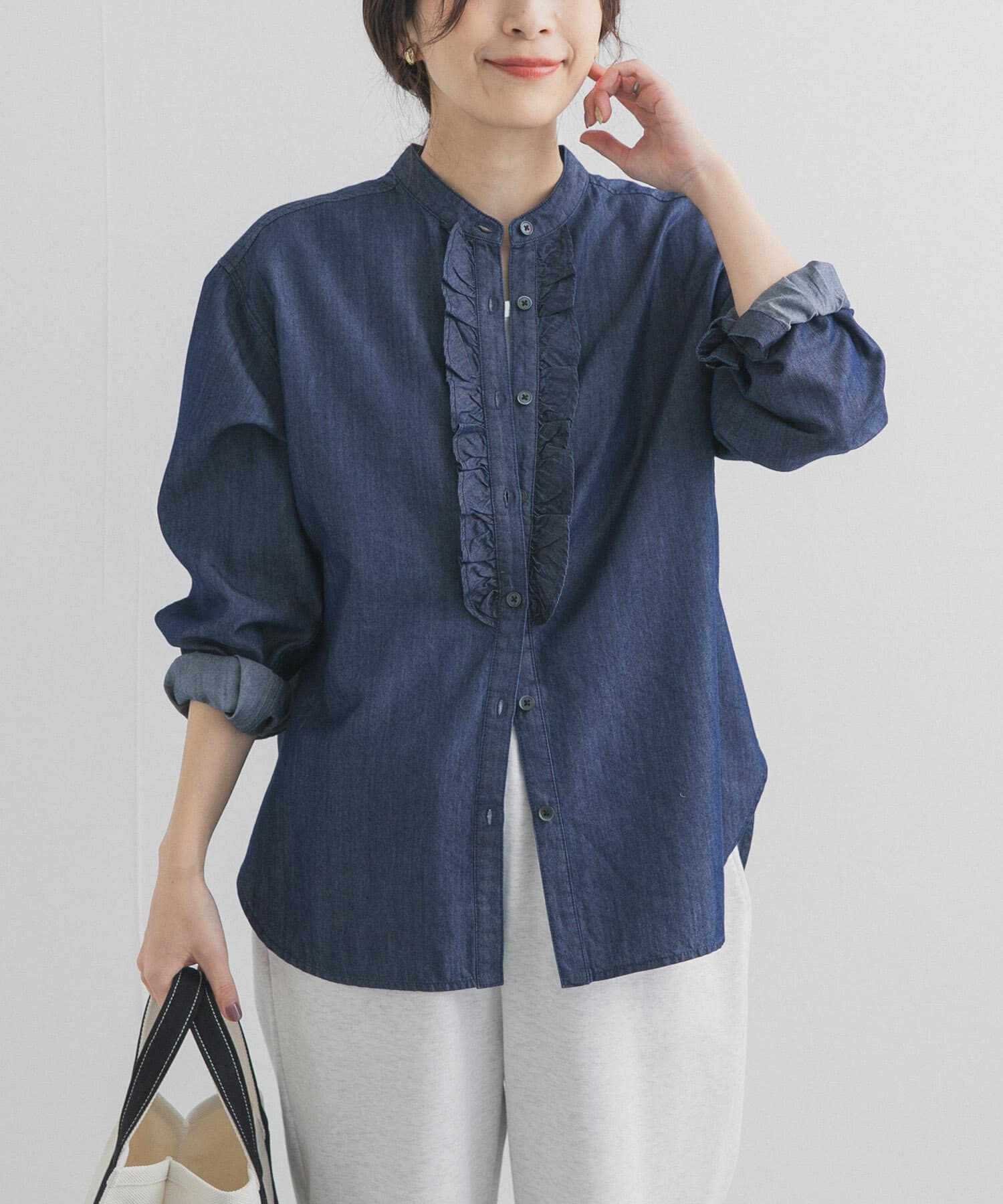 URBAN RESEARCH DOORS「フロントフリルシャツ」|シャツ・ブラウス|