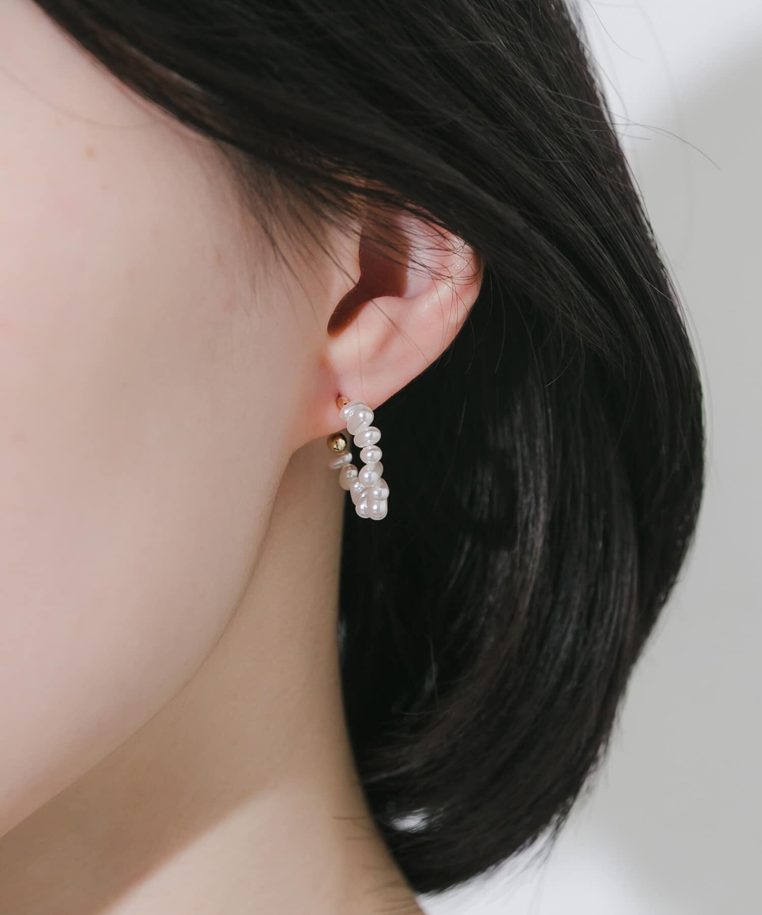 SMELLY「ツブツブパールフープピアス」|ピアス|