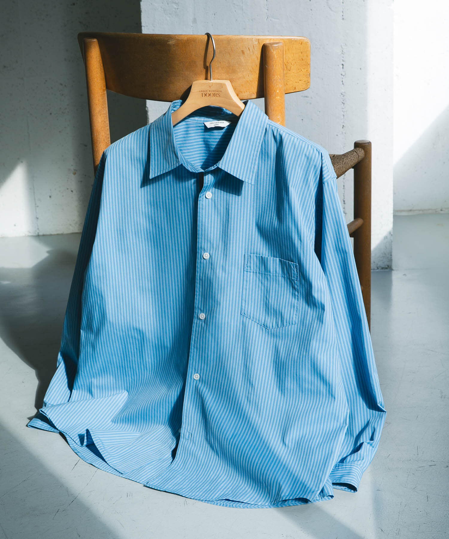 URBAN RESEARCH DOORS「TCブロードレギュラーカラーシャツ」|シャツ・ブラウス|ブルー系その他