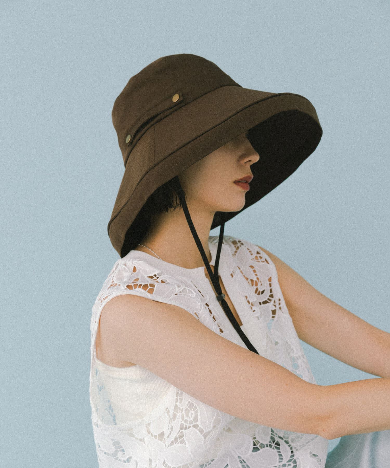 RODE SKO「洗える畳める撥水日よけハット」|ハット|ブラウン