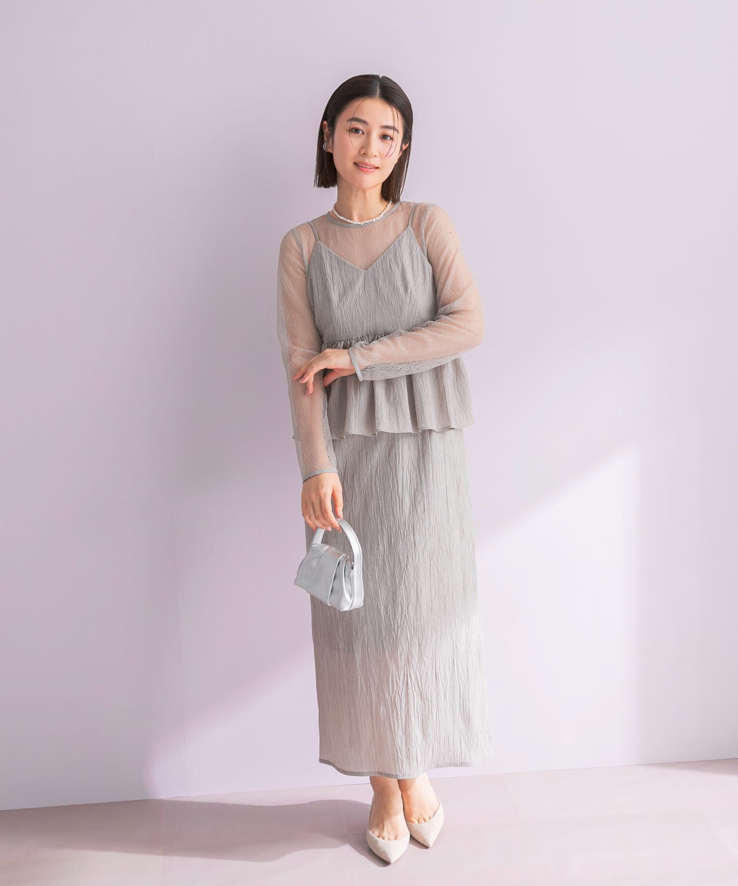 URBAN RESEARCH ROSSO「kaene　レイヤードペプラムドレス」|ワンピース|