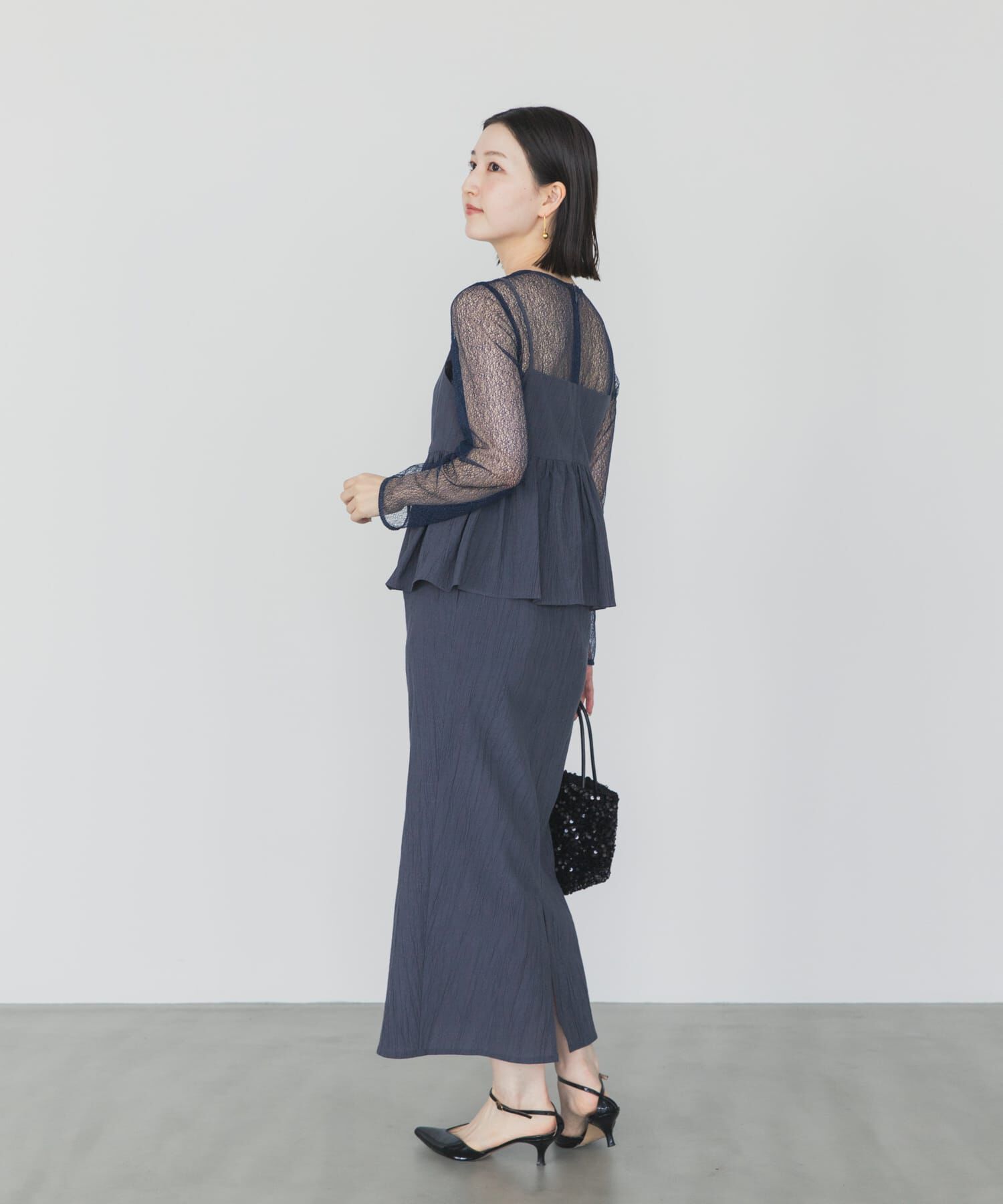 URBAN RESEARCH ROSSO「kaene　レイヤードペプラムドレス」|ワンピース|