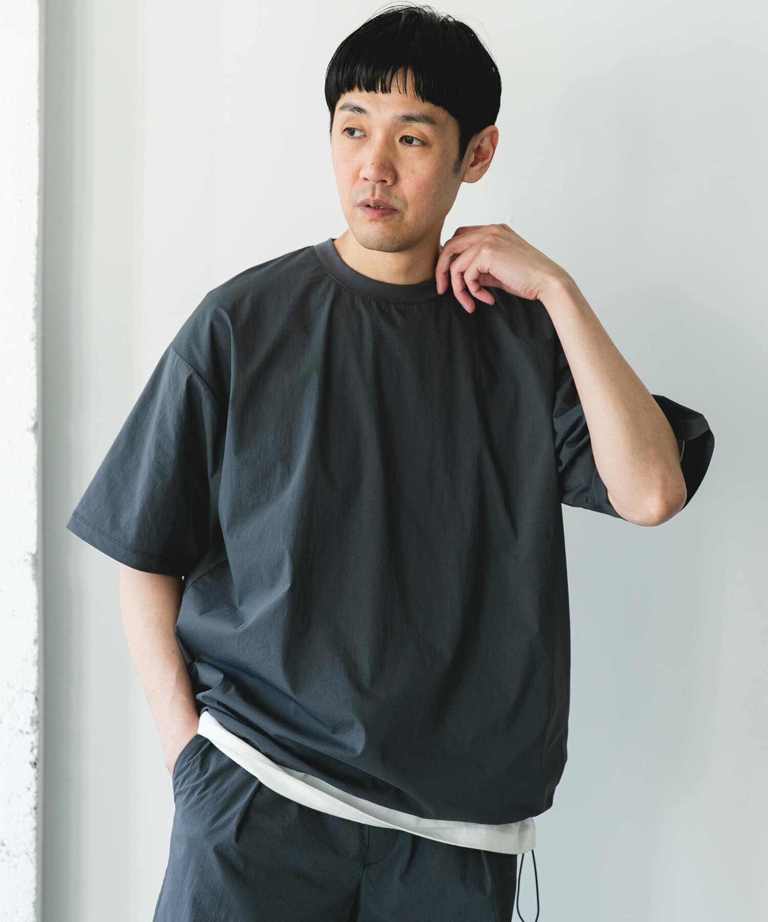 URBAN RESEARCH DOORS「『UVカット/接触冷感/吸水速乾』ストレッチクロス プルオーバー」|Tシャツ・カットソー|