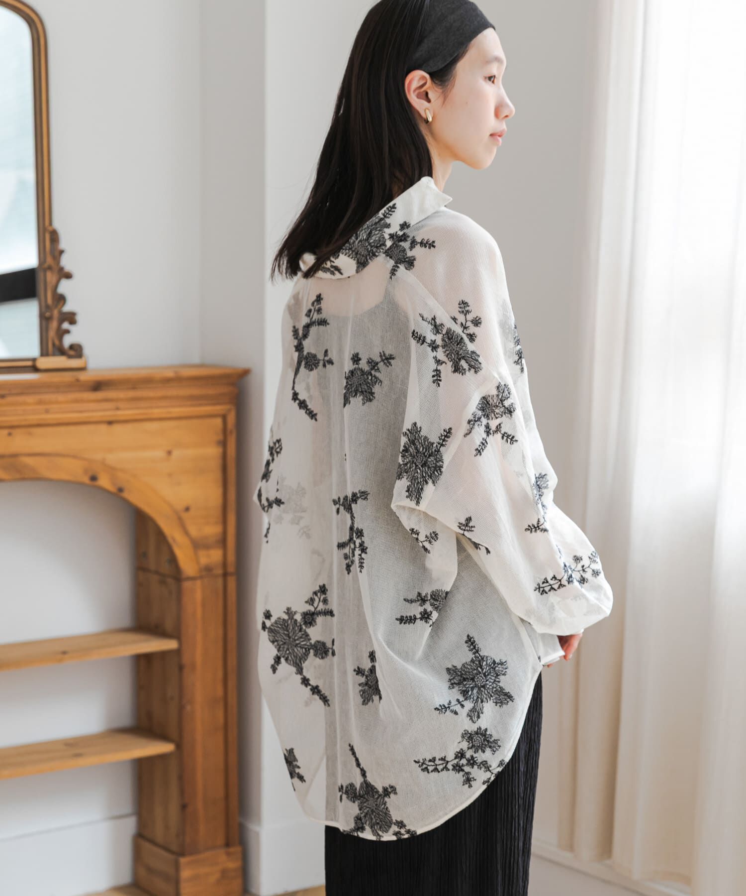 URBAN RESEARCH DOORS「メッシュエンブロイダリーシャツ」|シャツ・ブラウス|