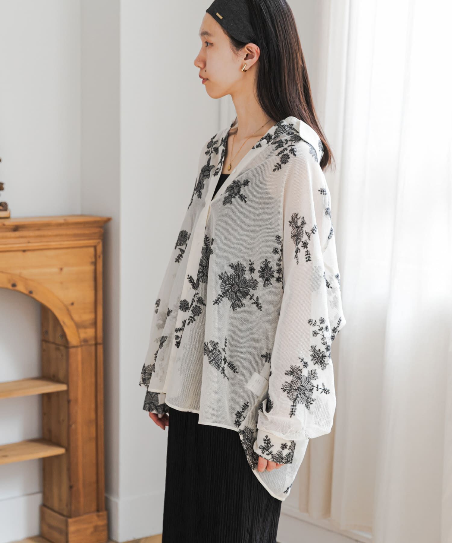 URBAN RESEARCH DOORS「メッシュエンブロイダリーシャツ」|シャツ・ブラウス|