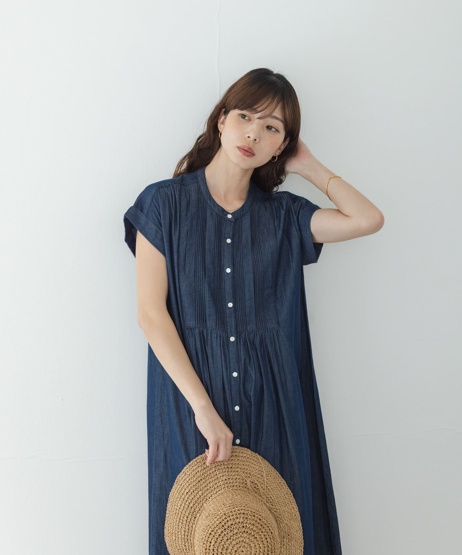 Sonny Label 「デニムピンタックヨークフレンチワンピース」|ワンピース|