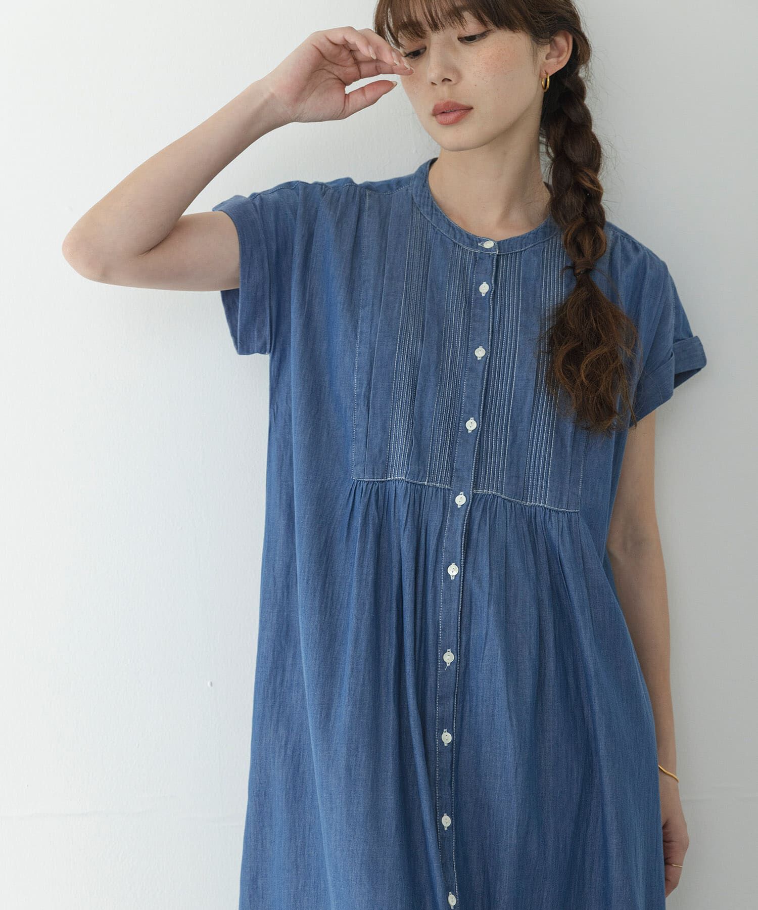 Sonny Label 「デニムピンタックヨークフレンチワンピース」|ワンピース|