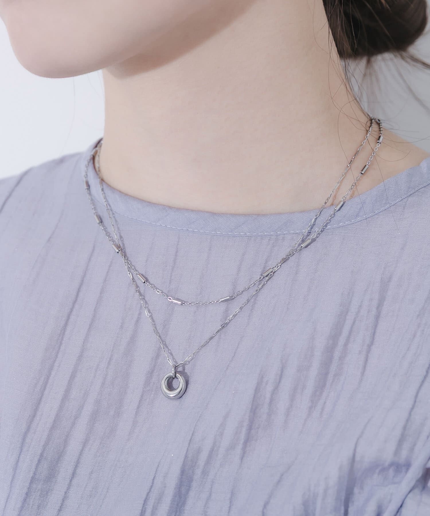 SMELLY「ステンレスラウンドトップ2セットネックレス」|ネックレス|