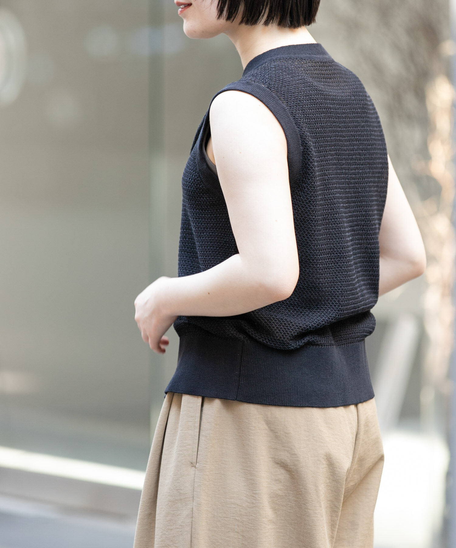URBAN RESEARCH DOORS「FORK&SPOON　フロントボタンニットベスト」|ベスト・ジレ|