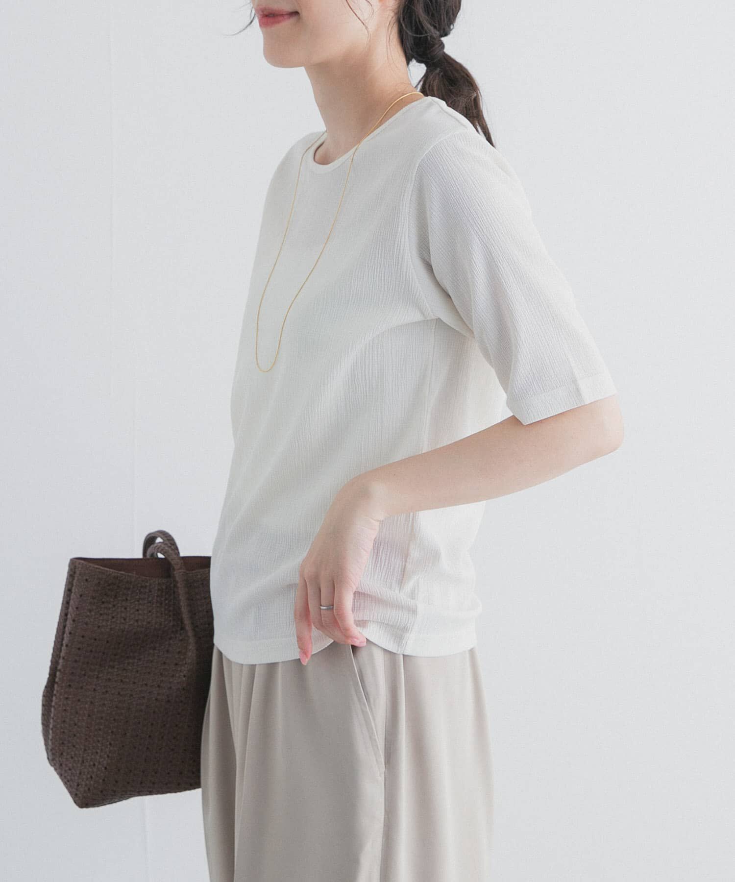 URBAN RESEARCH DOORS「5分袖楊柳カットTシャツ」|Tシャツ・カットソー|