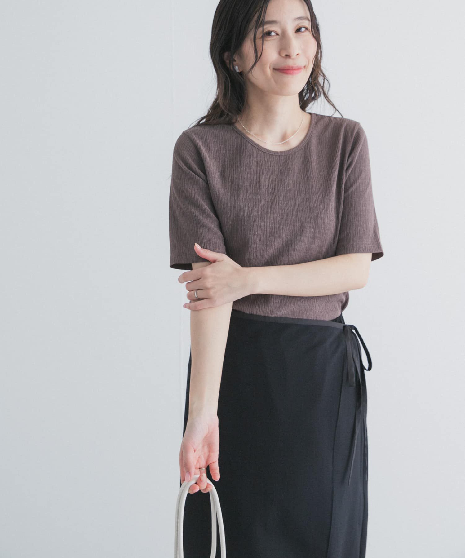 URBAN RESEARCH DOORS「5分袖楊柳カットTシャツ」|Tシャツ・カットソー|