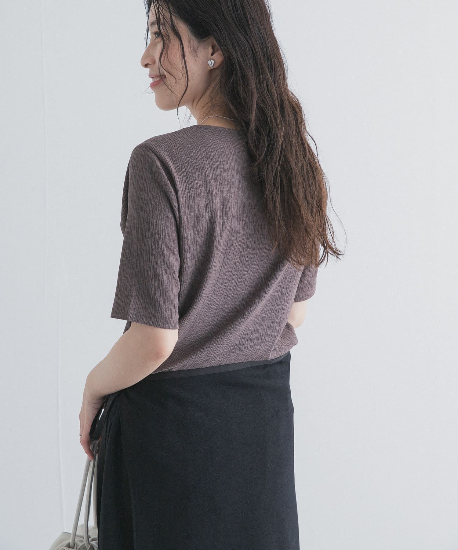 URBAN RESEARCH DOORS「5分袖楊柳カットTシャツ」|Tシャツ・カットソー|