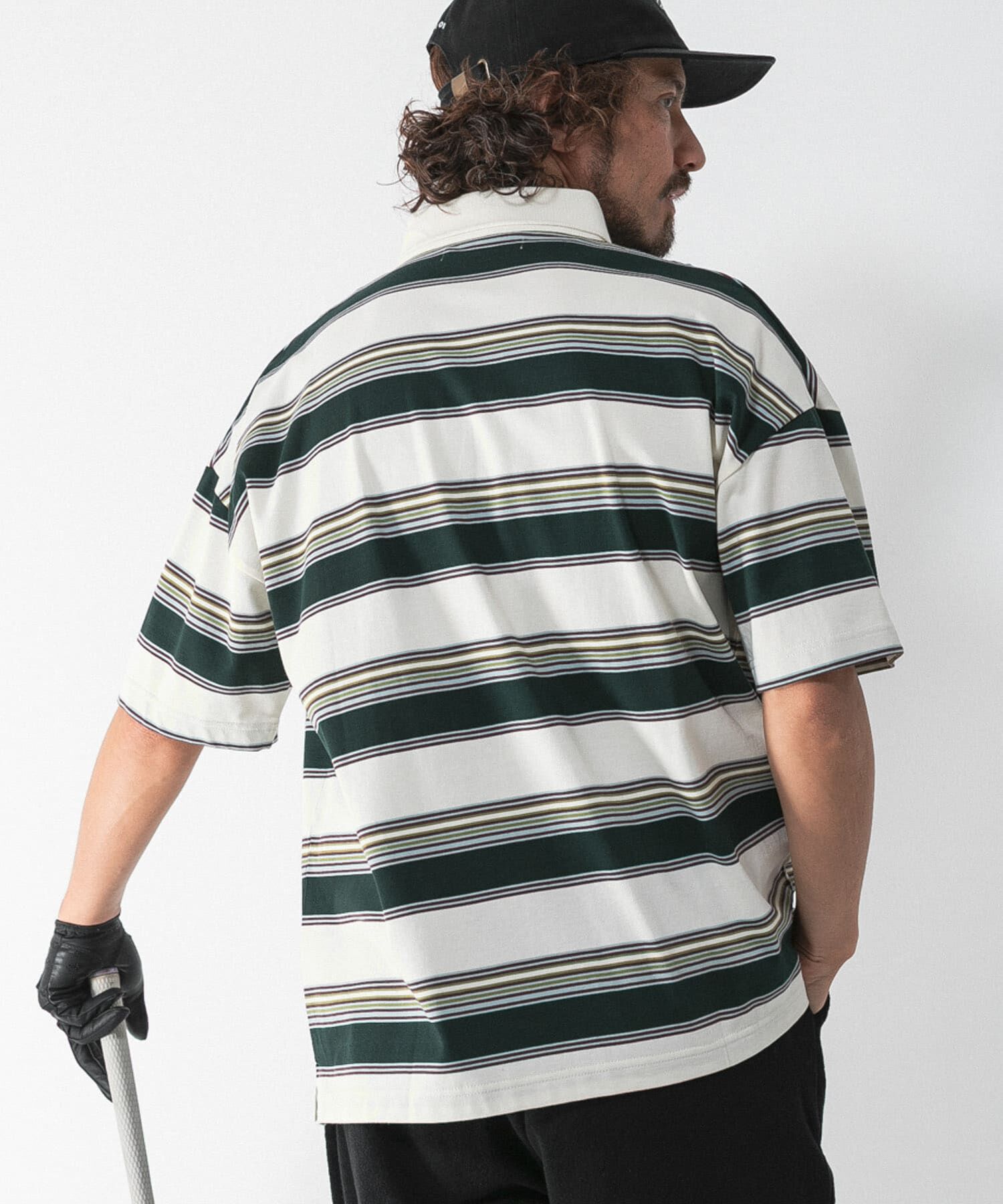 Sonny Label 「OOPS　接触冷感ボーダーポロシャツ」|ポロシャツ|