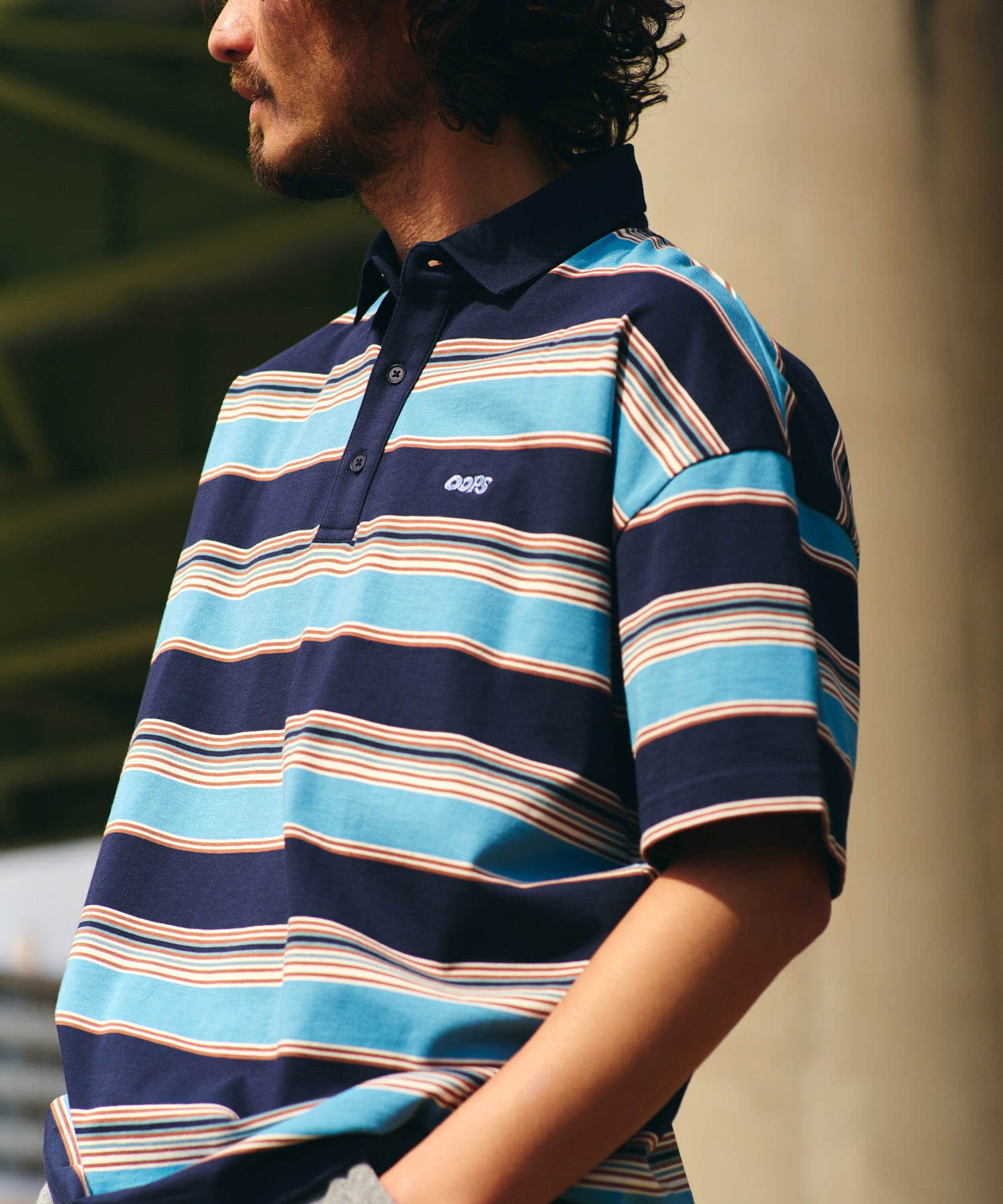 Sonny Label 「OOPS　接触冷感ボーダーポロシャツ」|ポロシャツ|