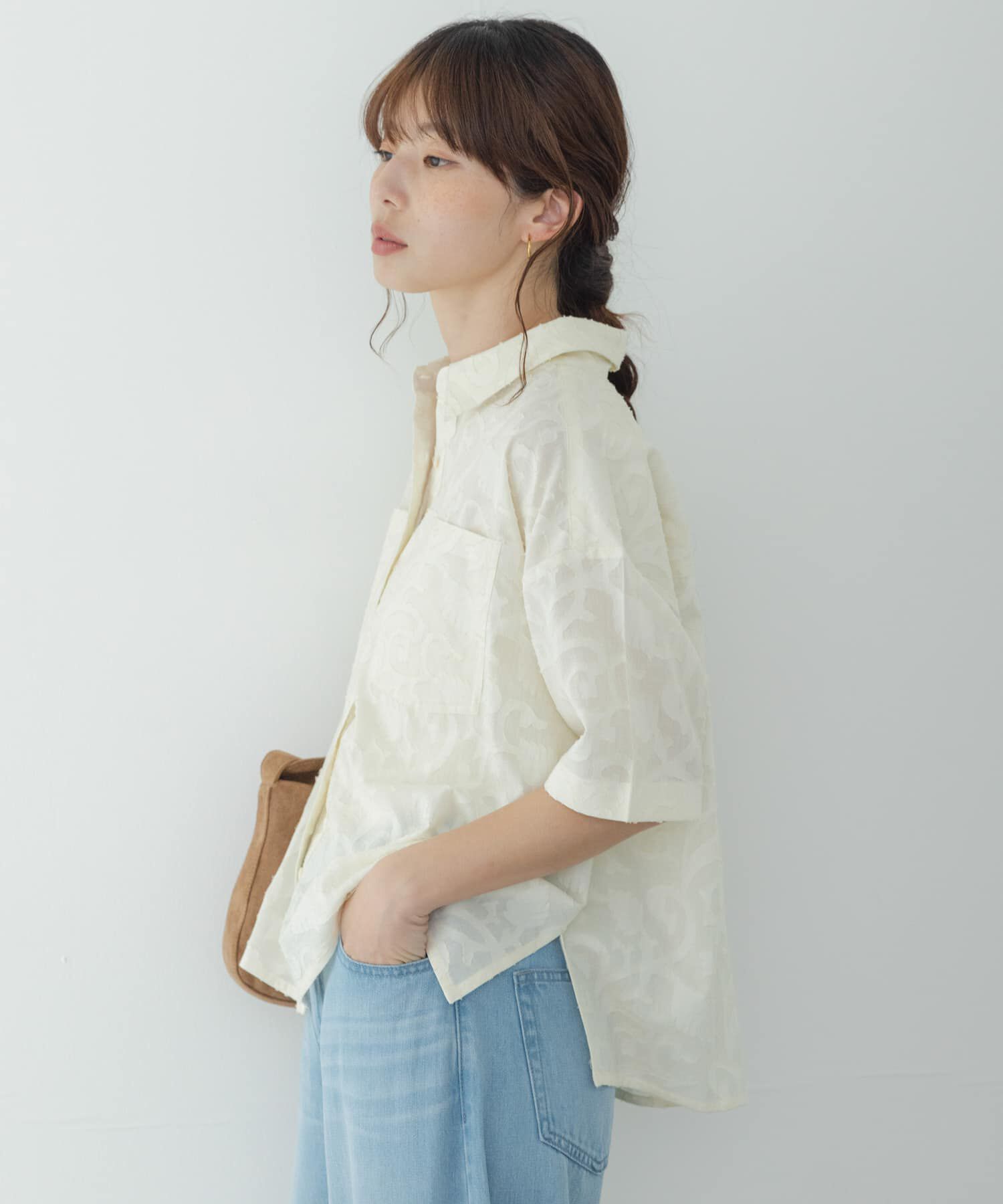 Sonny Label 「ボタニカル柄コットンジャガードシャツ」|シャツ・ブラウス|