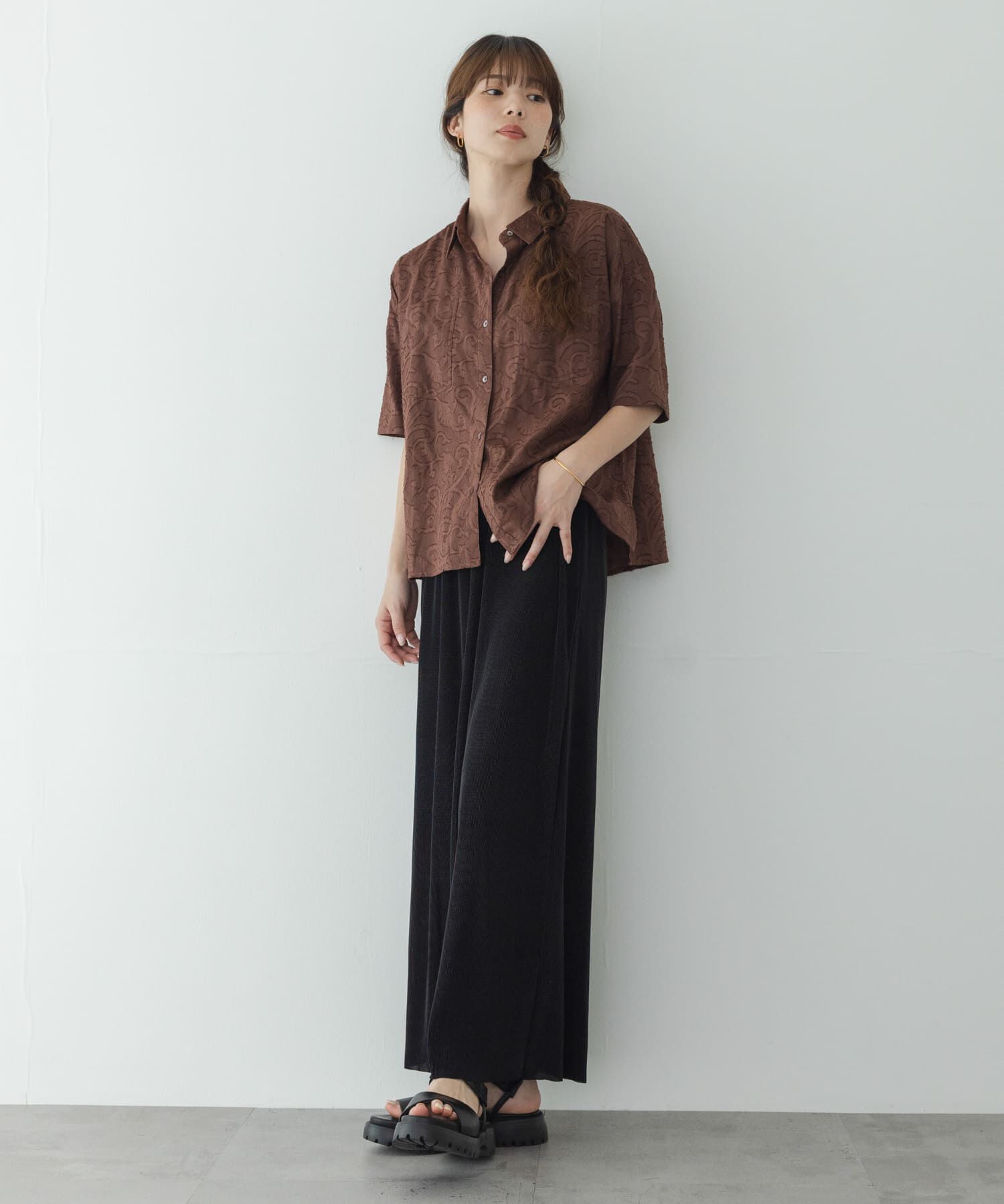 Sonny Label 「ボタニカル柄コットンジャガードシャツ」|シャツ・ブラウス|