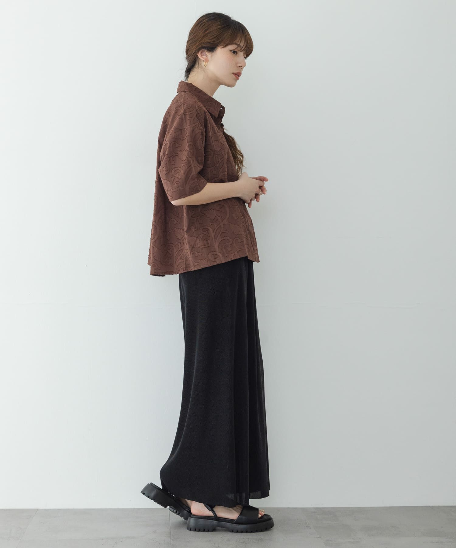 Sonny Label 「ボタニカル柄コットンジャガードシャツ」|シャツ・ブラウス|