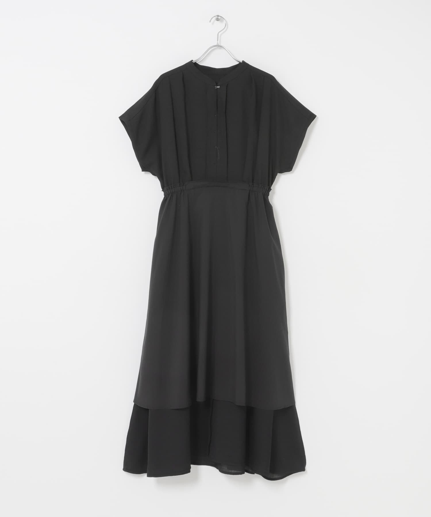 URBAN RESEARCH ROSSO「ウォッシャブルセミシアー2WAYネックワンピース」|ワンピース|