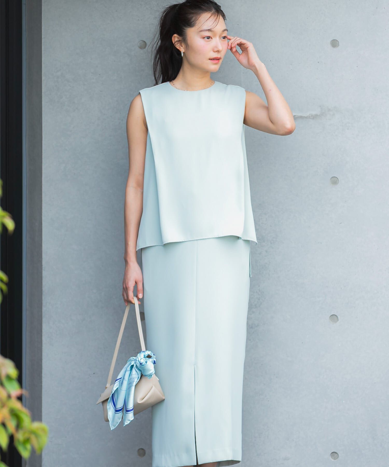 URBAN RESEARCH ROSSO「バックメタルポイントストレートワンピース」|ワンピース|ミント