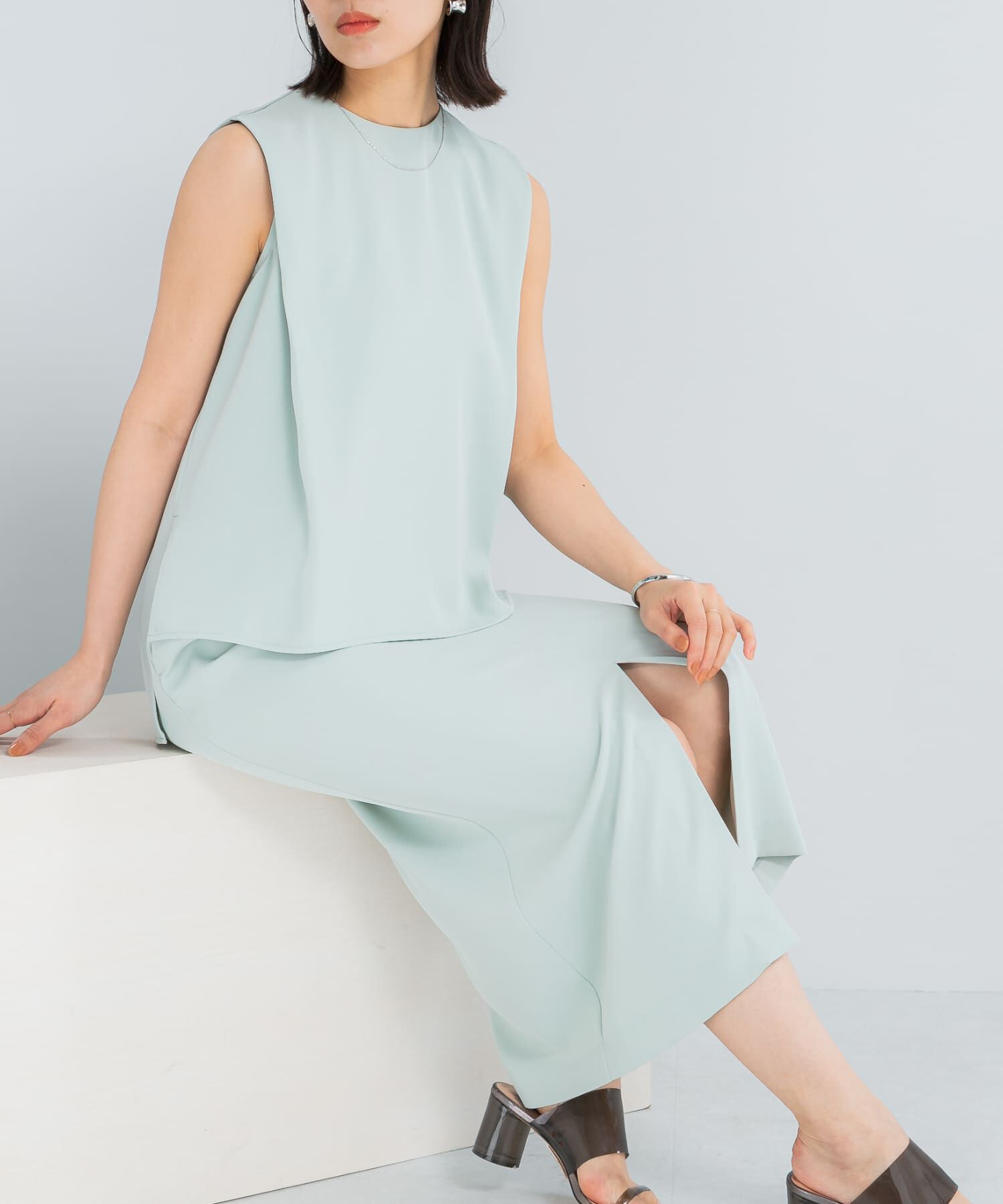 URBAN RESEARCH ROSSO「バックメタルポイントストレートワンピース」|ワンピース|