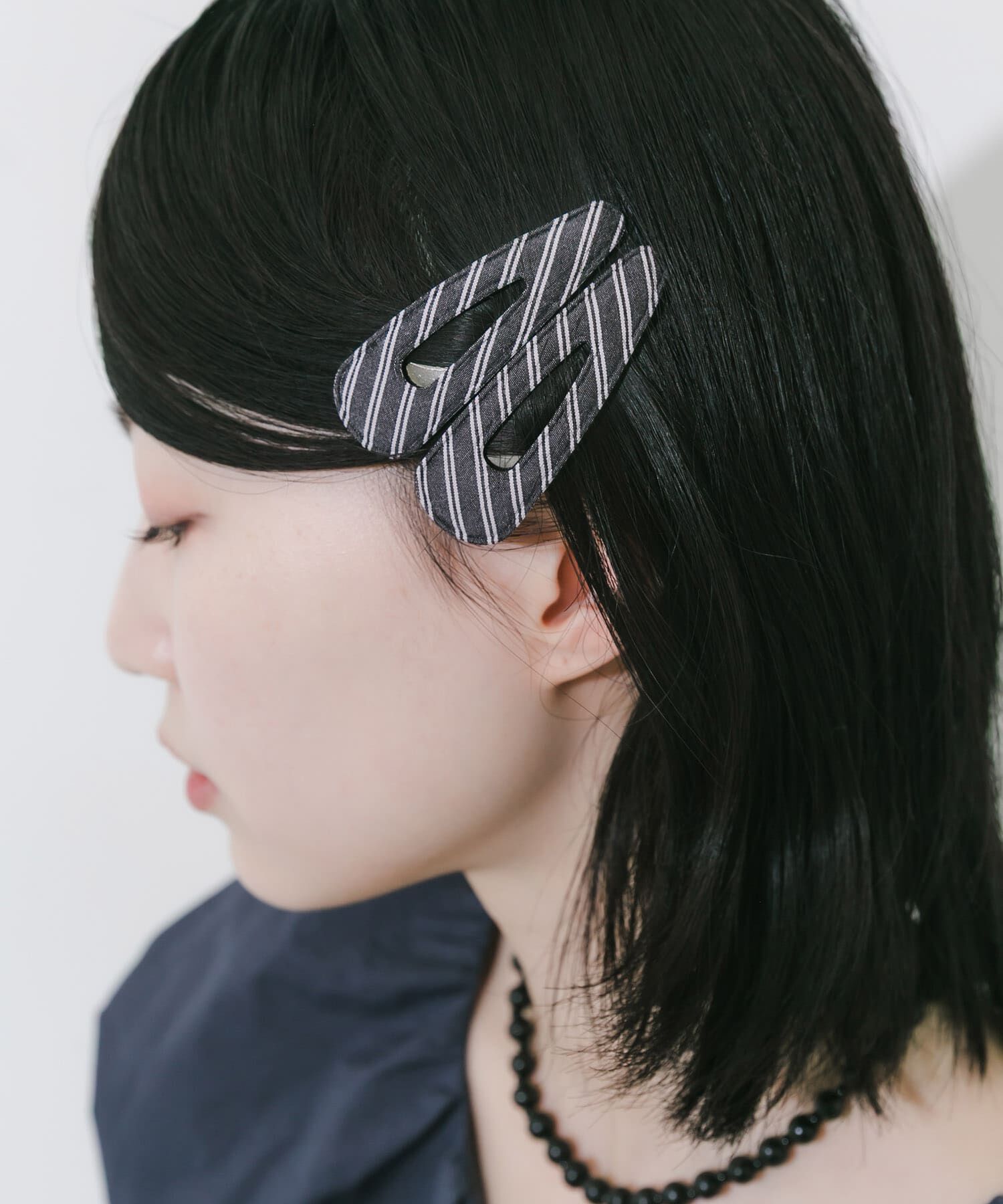 SMELLY「ストライプ2セットヘアピン」|その他|ブラック