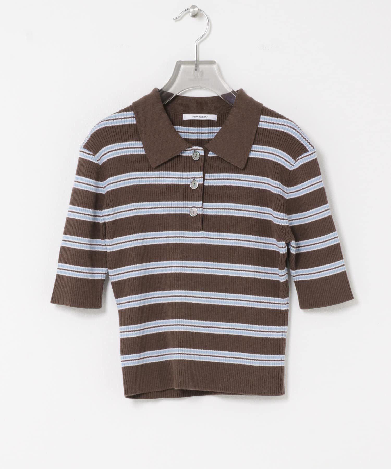 URBAN RESEARCH「コットンシルクハーフスリーブポロ衿ニット」|ニット・セーター|