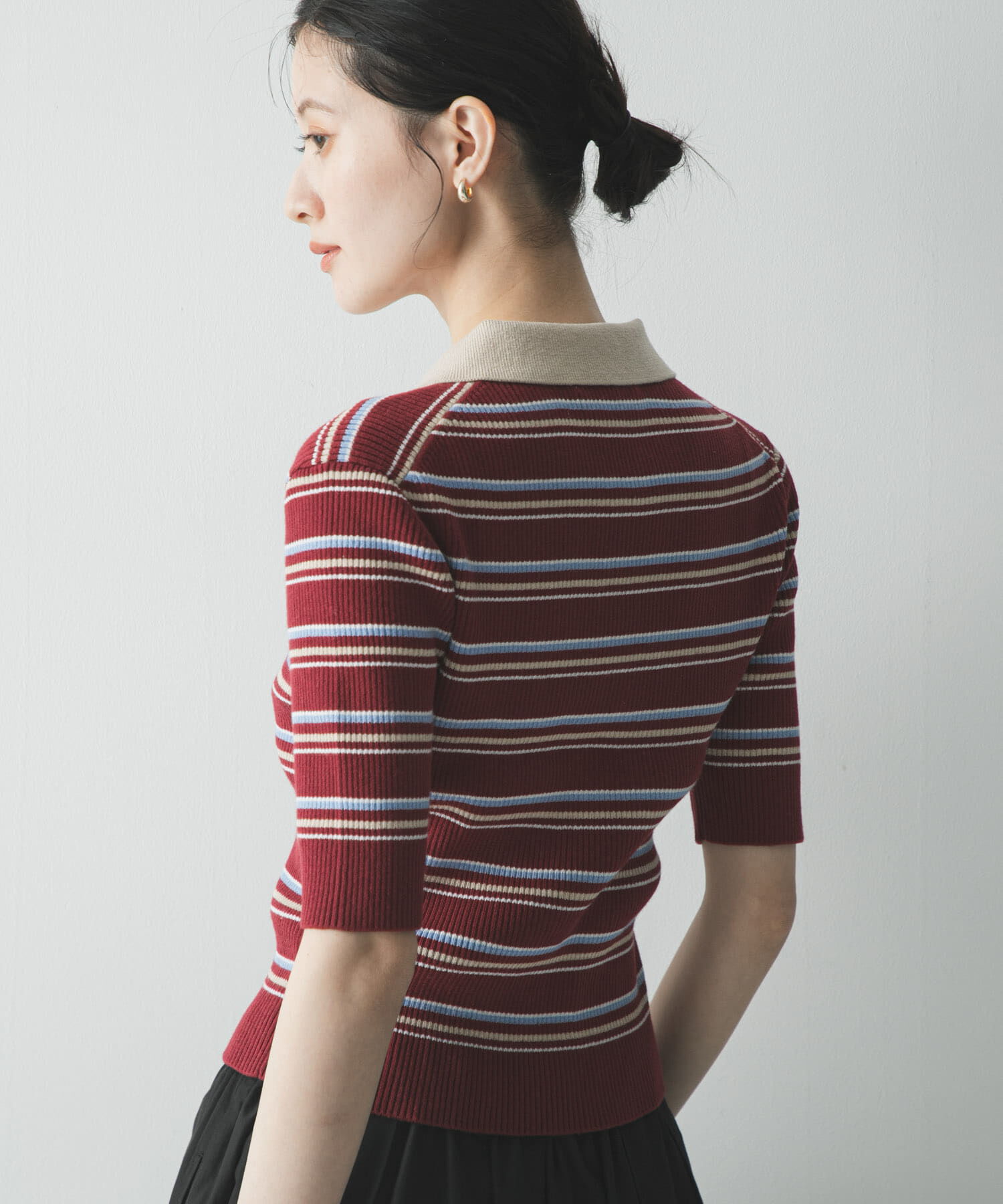 URBAN RESEARCH「コットンシルクハーフスリーブポロ衿ニット」|ニット・セーター|