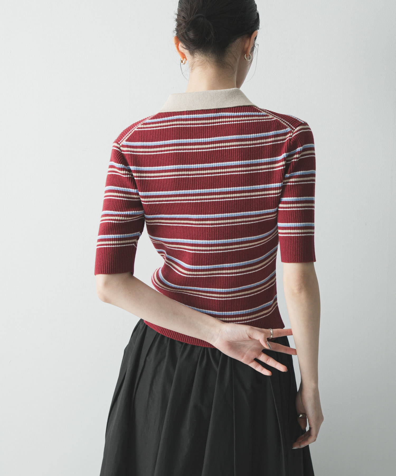 URBAN RESEARCH「コットンシルクハーフスリーブポロ衿ニット」|ニット・セーター|