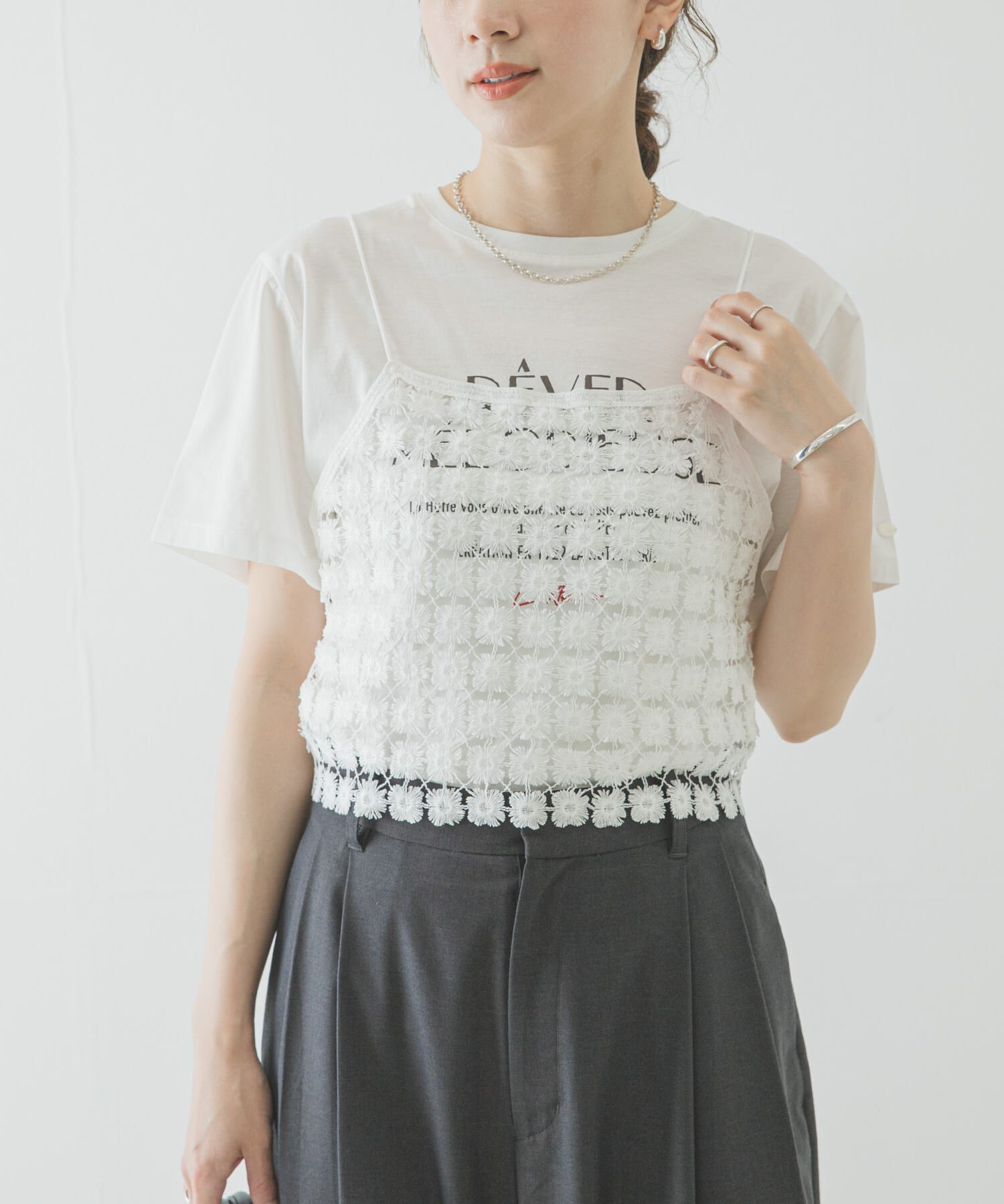 URBAN RESEARCH「フラワーレースビスチェ」|その他|オフホワイト