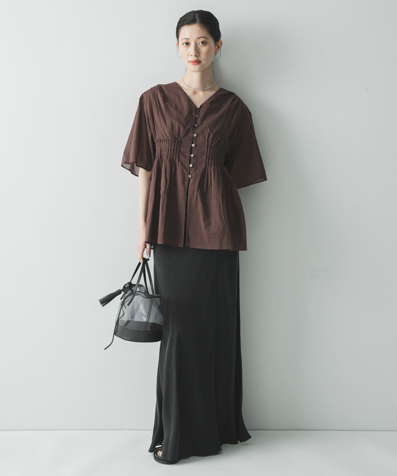 URBAN RESEARCH「コットンボイルタックデザインブラウス」|シャツ・ブラウス|