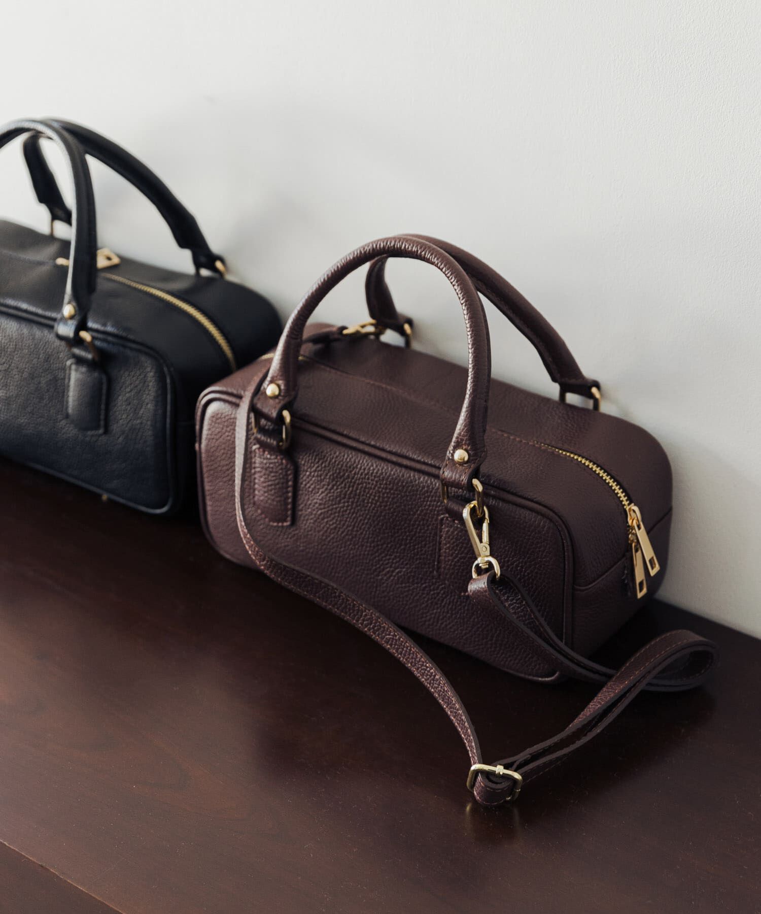 URBAN RESEARCH「レザースクエアボストンバッグ」|ハンドバッグ|ブラウン