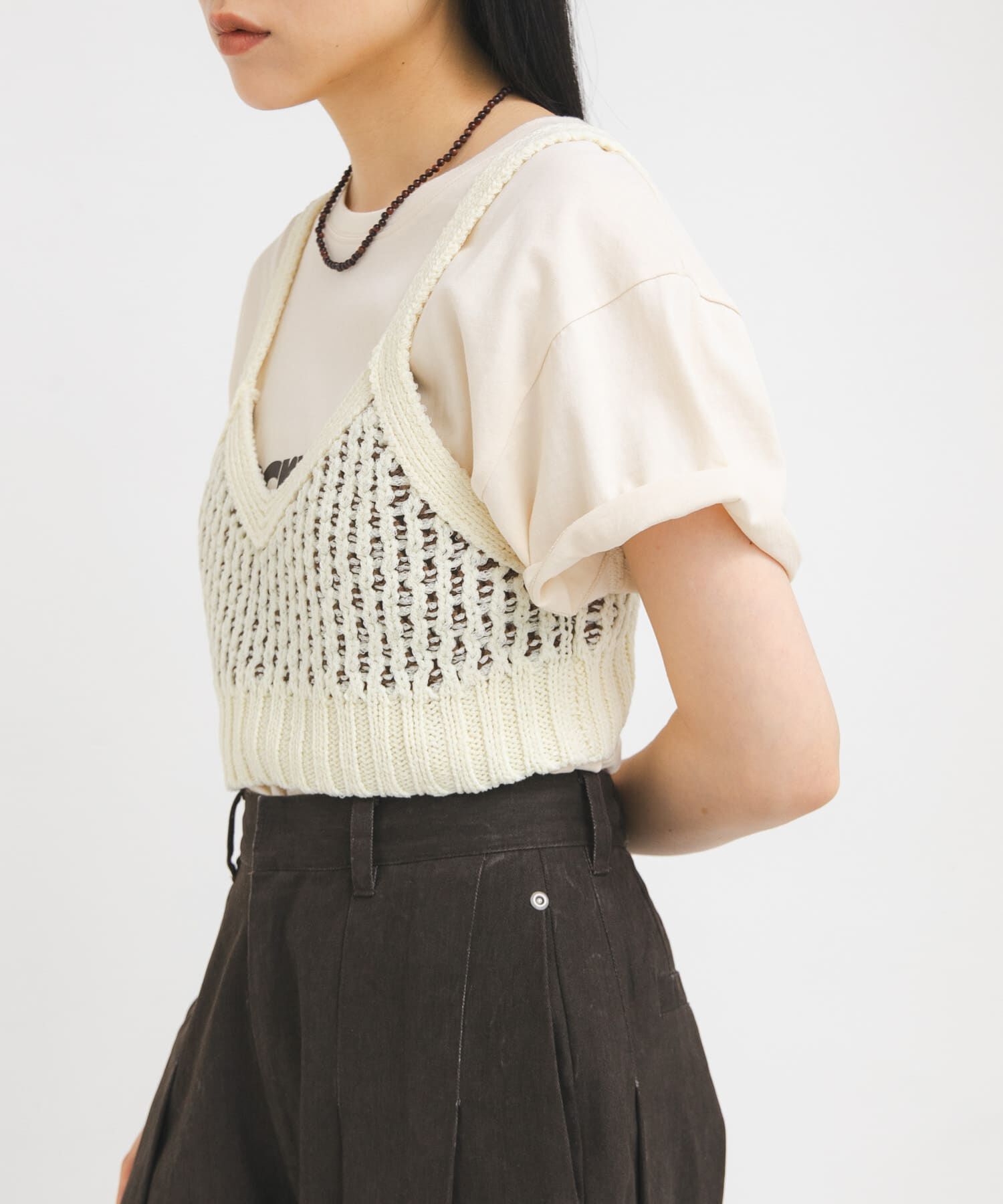  「ハニカムニットブラビスチェ」|ニット・セーター|