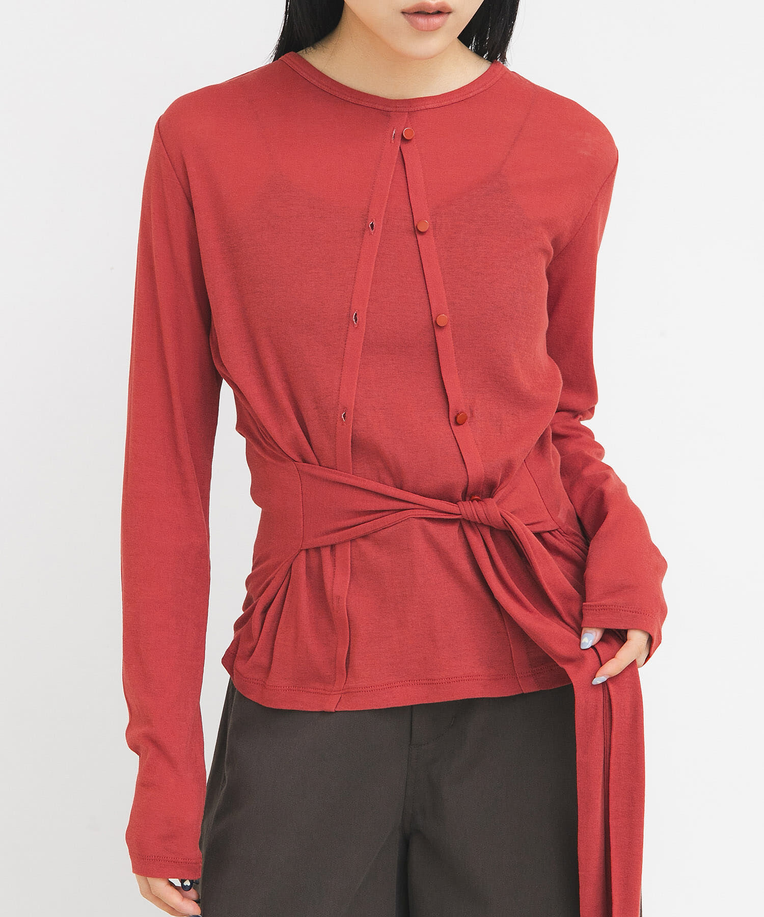  「ノットデザインシアートップス」|Tシャツ・カットソー|レッド