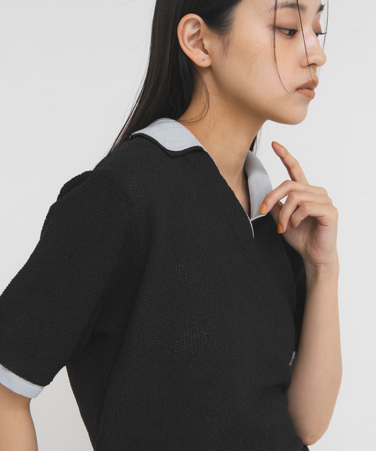  「レイヤードライクニットシャツ」|ニット・セーター|