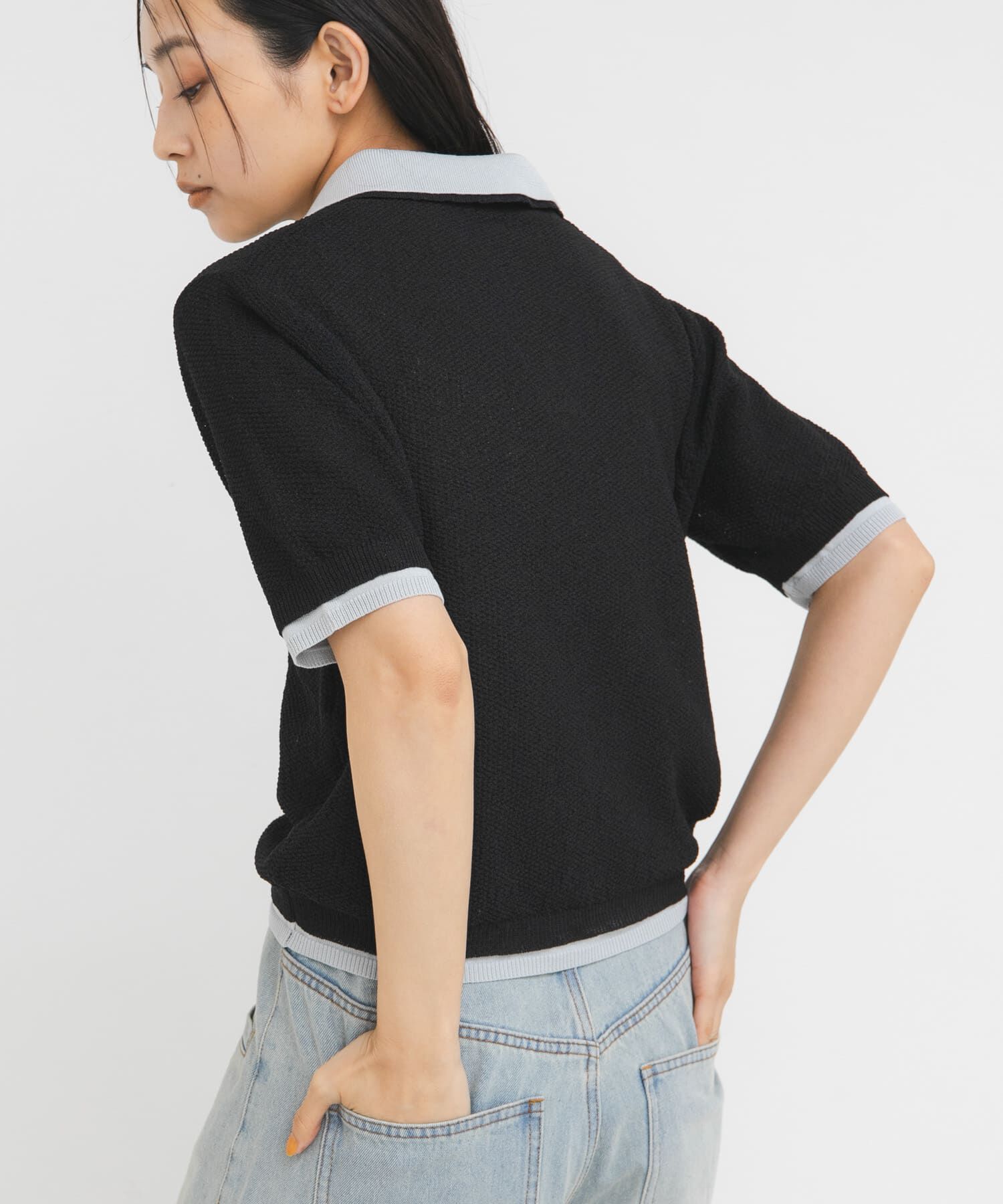  「レイヤードライクニットシャツ」|ニット・セーター|