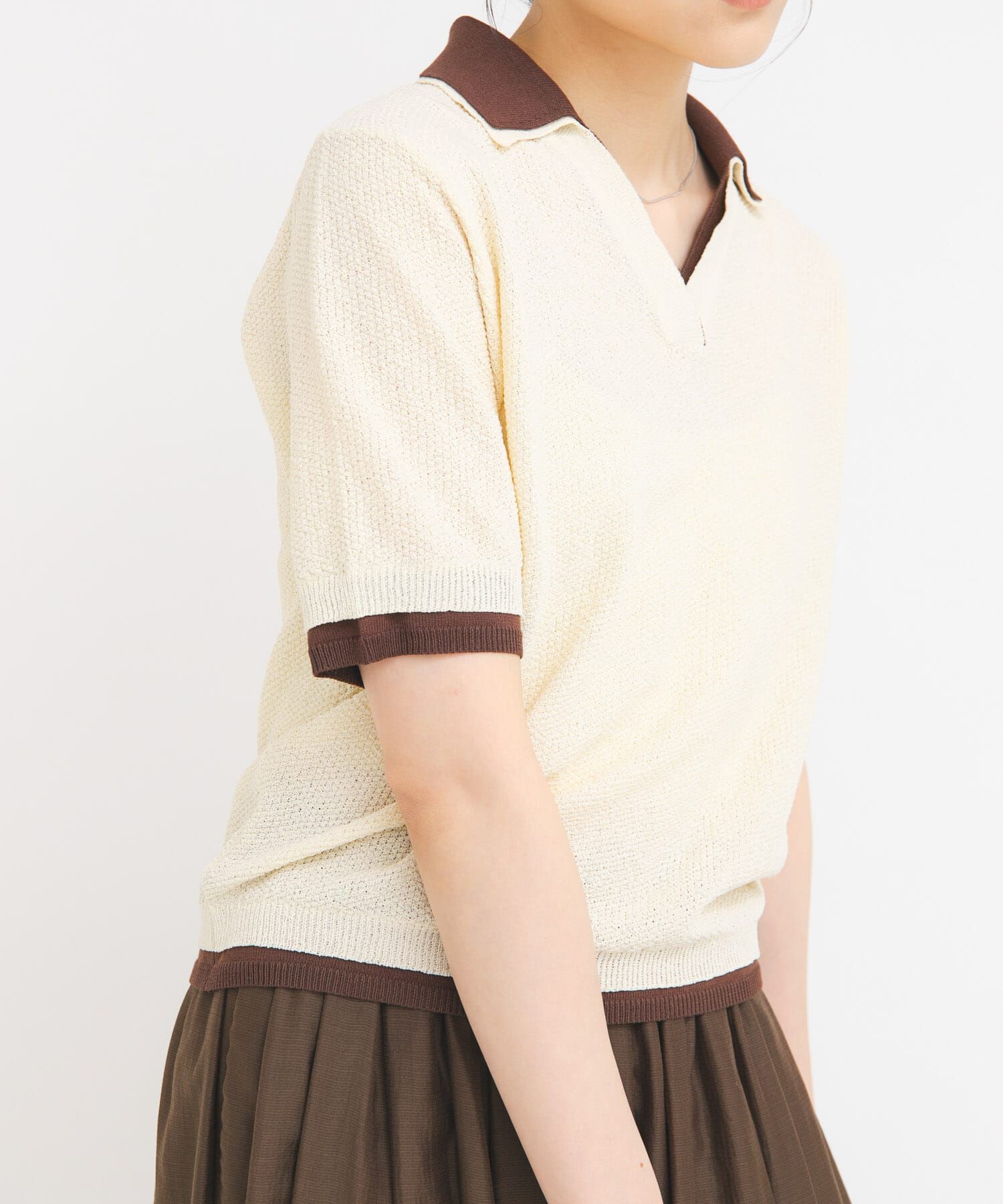  「レイヤードライクニットシャツ」|ニット・セーター|