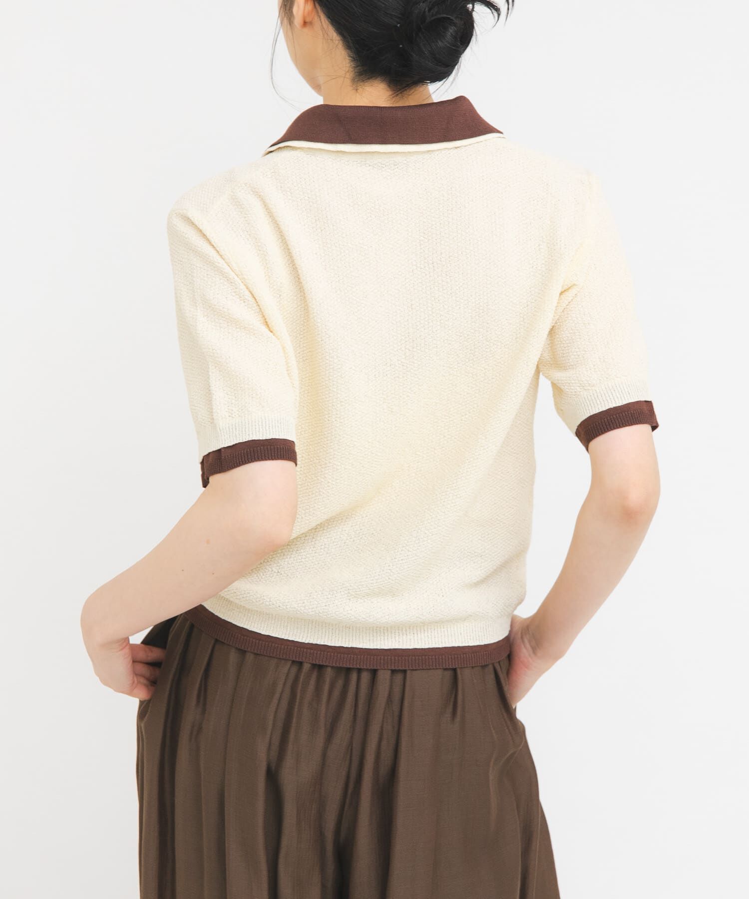  「レイヤードライクニットシャツ」|ニット・セーター|