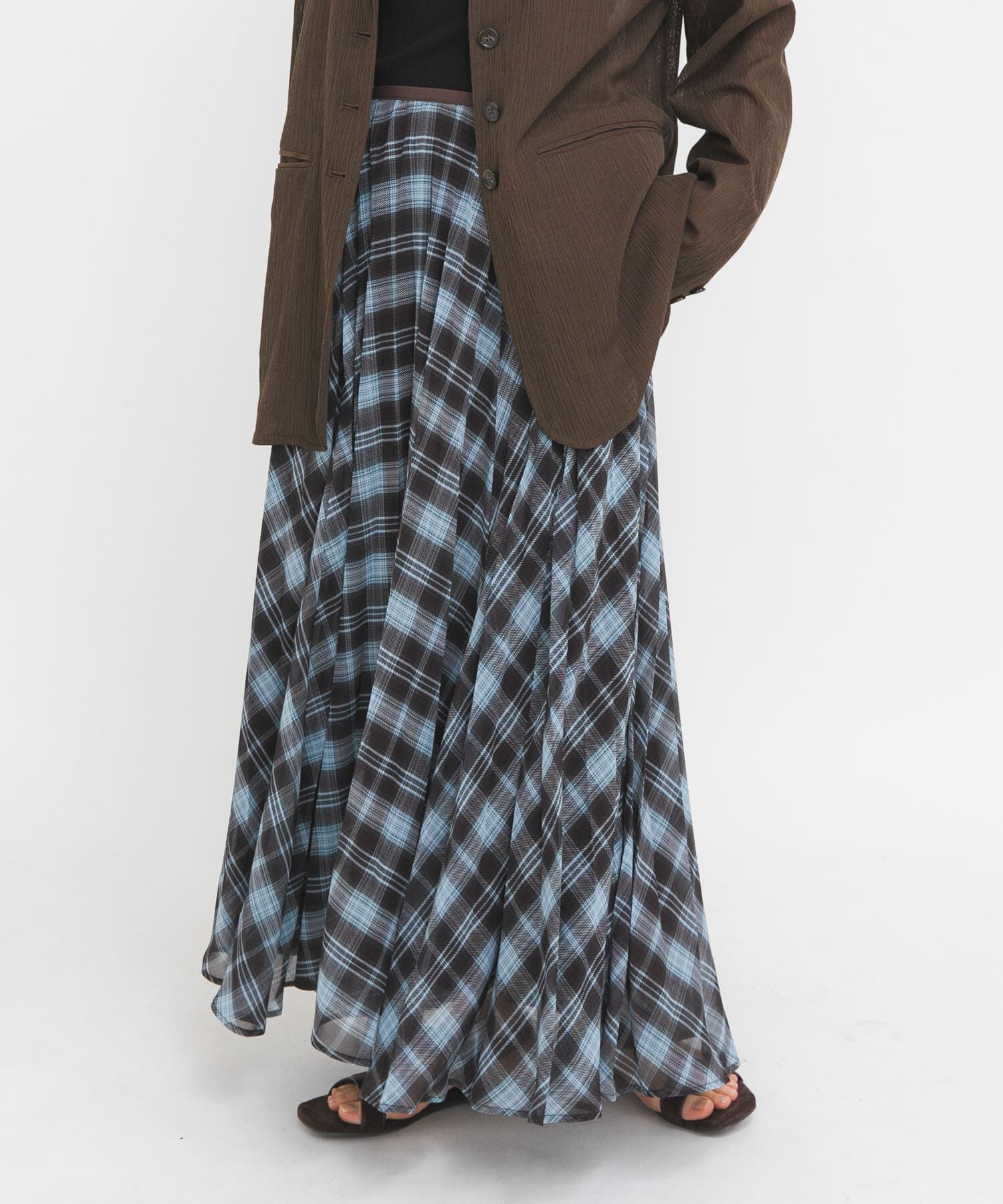  「サーキュラーチェックプリーツスカート」|スカート|