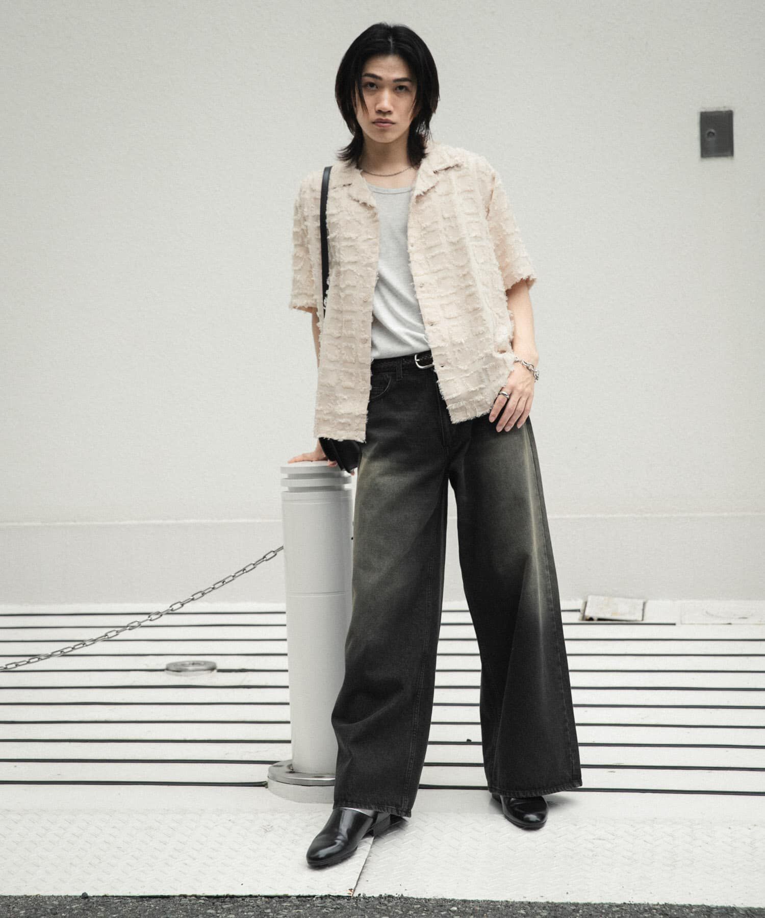 SENSE OF PLACE by URBAN RESEARCH「フリンジオープンカラーシャツ(5分袖)」|シャツ・ブラウス|