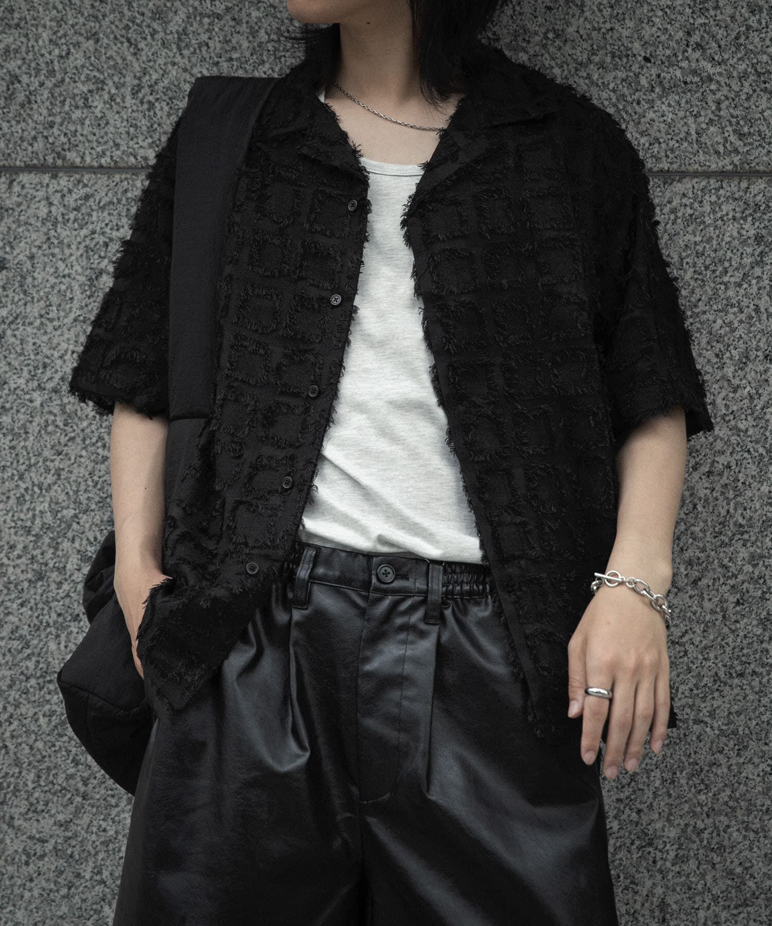 SENSE OF PLACE by URBAN RESEARCH「フリンジオープンカラーシャツ(5分袖)」|シャツ・ブラウス|