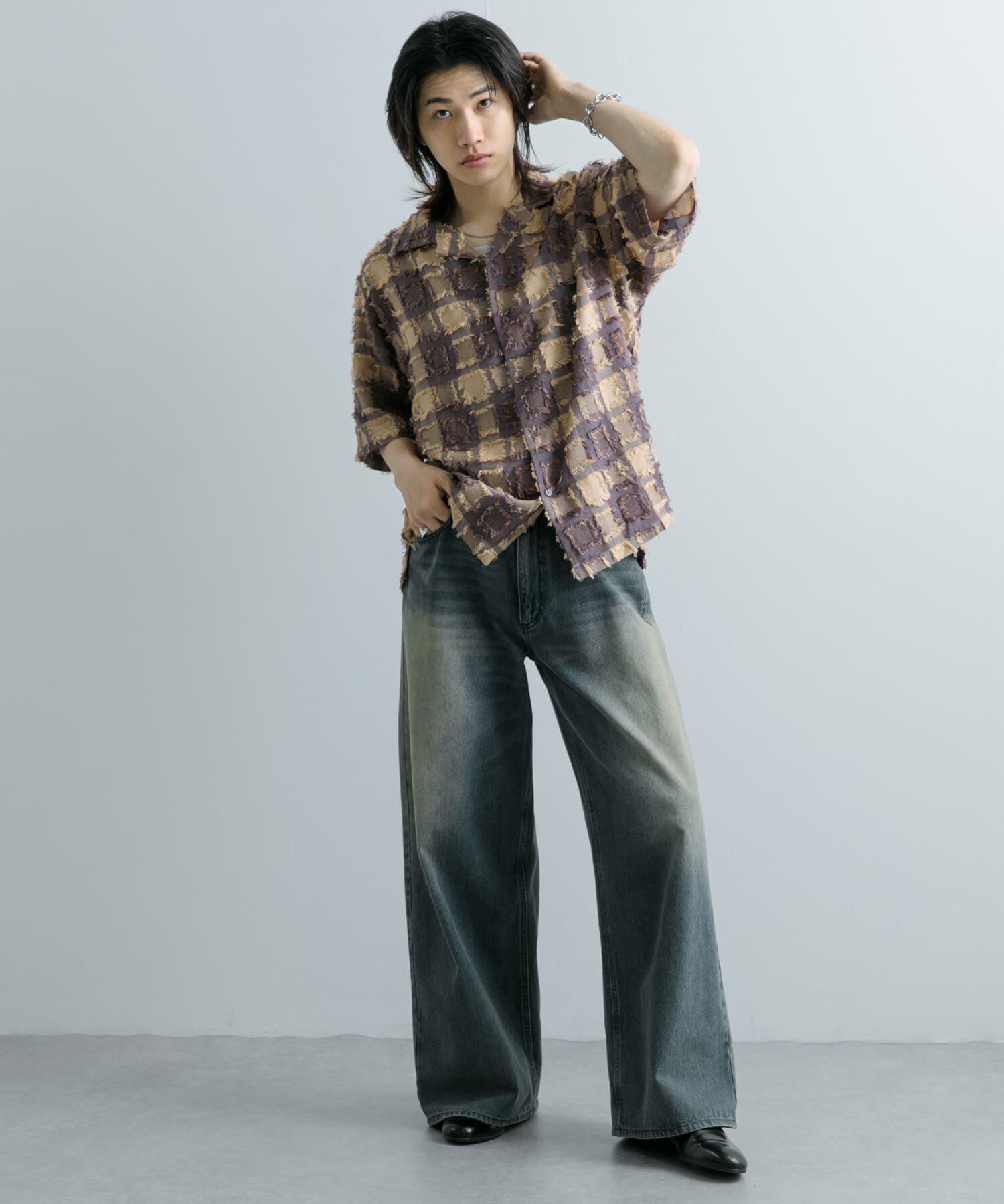 SENSE OF PLACE by URBAN RESEARCH「フリンジオープンカラーシャツ(5分袖)」|シャツ・ブラウス|