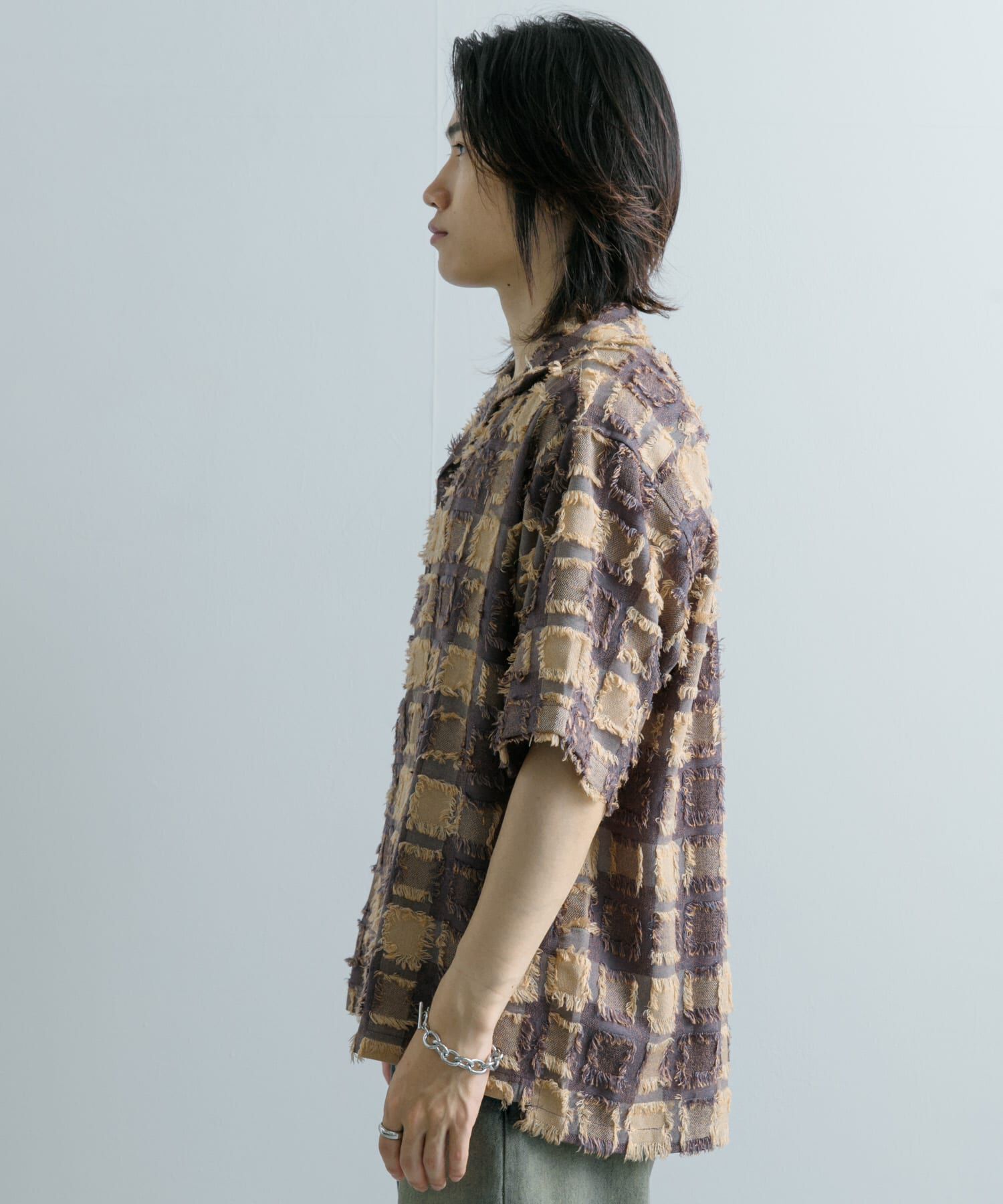 SENSE OF PLACE by URBAN RESEARCH「フリンジオープンカラーシャツ(5分袖)」|シャツ・ブラウス|