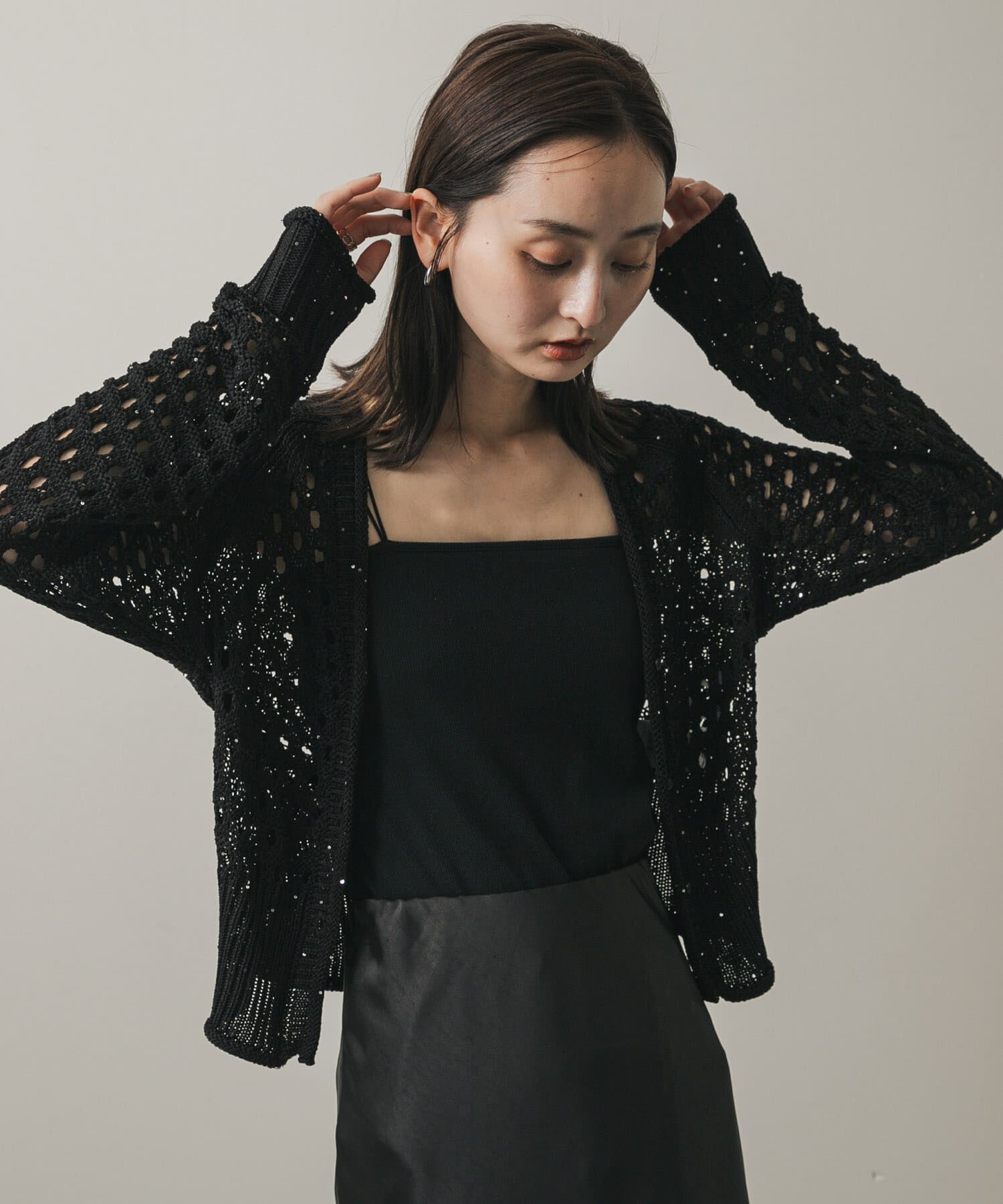 SENSE OF PLACE by URBAN RESEARCH「スパンコールメッシュカーディガン」|カーディガン|